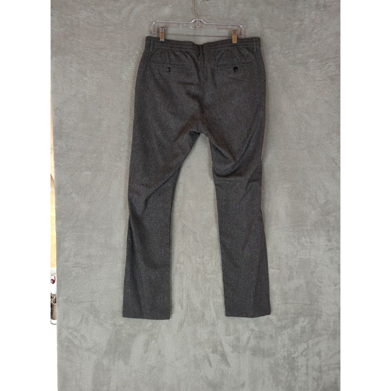 Taylor Stitch Taylor Stitch Mens Wool Pant 35 Gray Wool Blend Stretch Slim Drawstring Office Chino Slim Straight Size US 35 - 3 Thumbnail