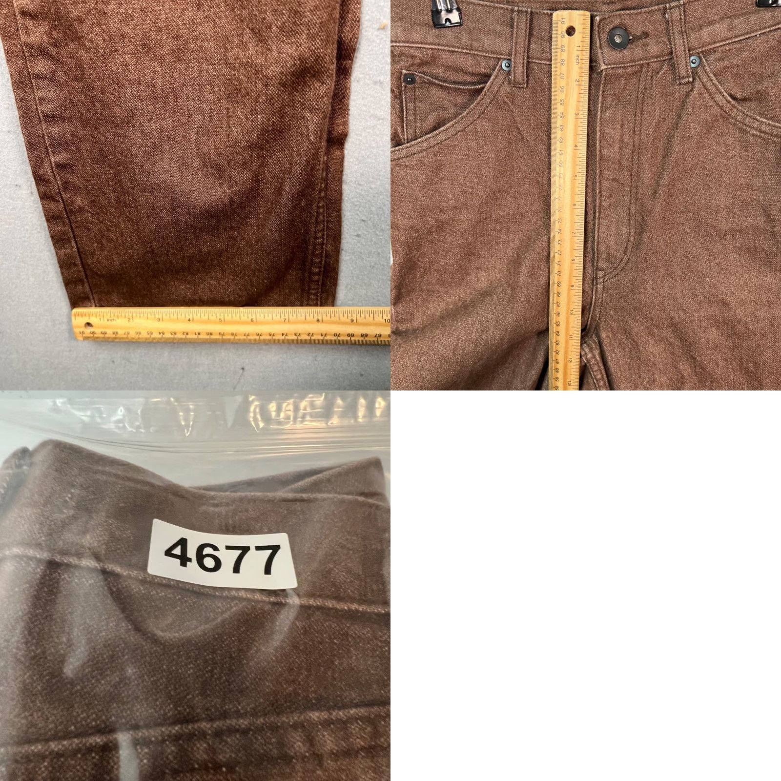 Uniqlo Uniqlo Womens Jeans 23 Brown Straight-Leg Cotton Denim 5-Pocket Inseam 31 High Rise Vintage No Size 40" / US 18 - 8 Thumbnail