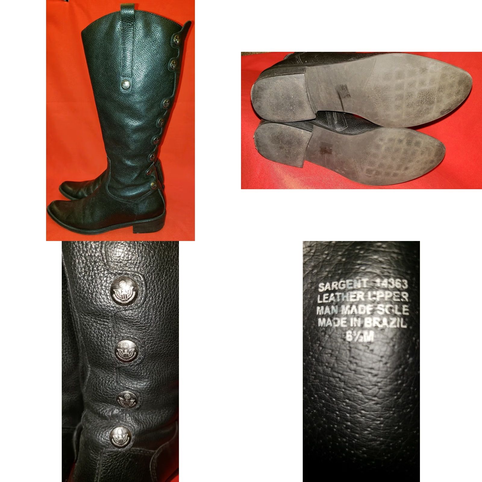Matisse Matisse Sargent Riding Boots Black Real Leather 6.5M 9 Buttons Military Look Women Size US 5 / IT 35 - 8 Thumbnail
