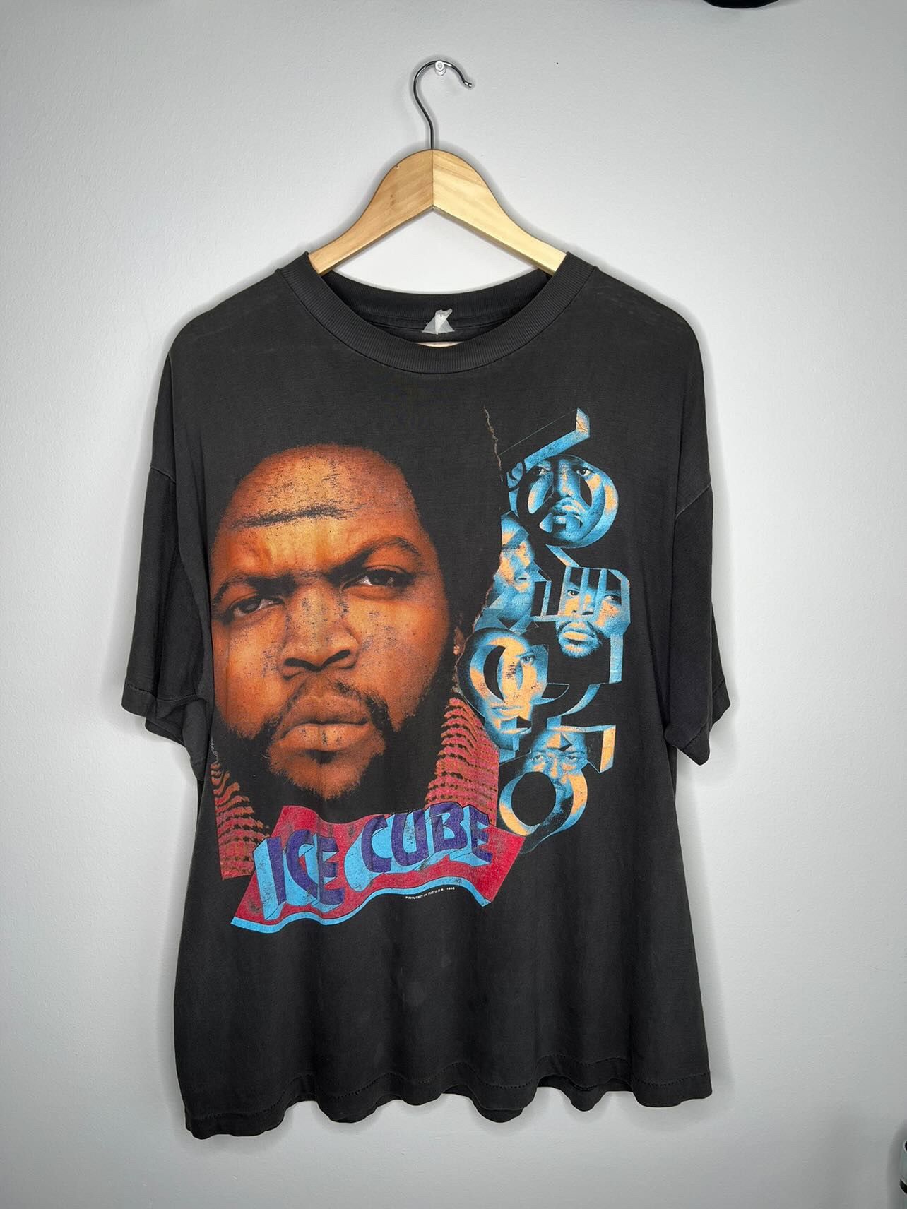 image of Vintage Ice Cube What Can I Do Tee Faded in Black, Men's (Size XL)