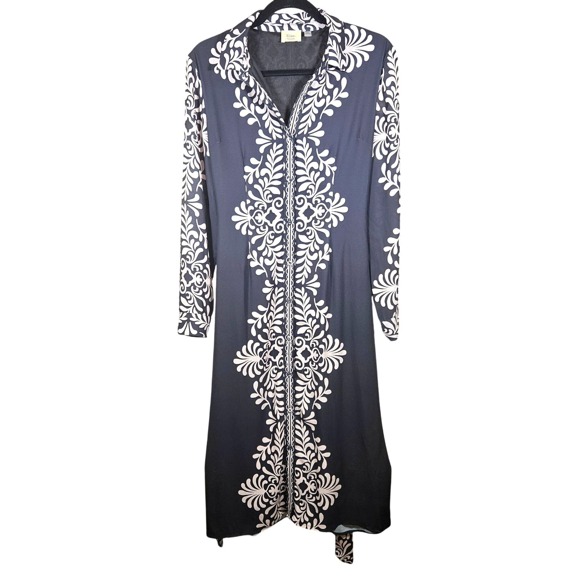 Elie Tahari Elie Tahari M/M Womens Long Sleeve Black & White Dress Size M / US 6-8 / IT 42-44 - 3 Thumbnail
