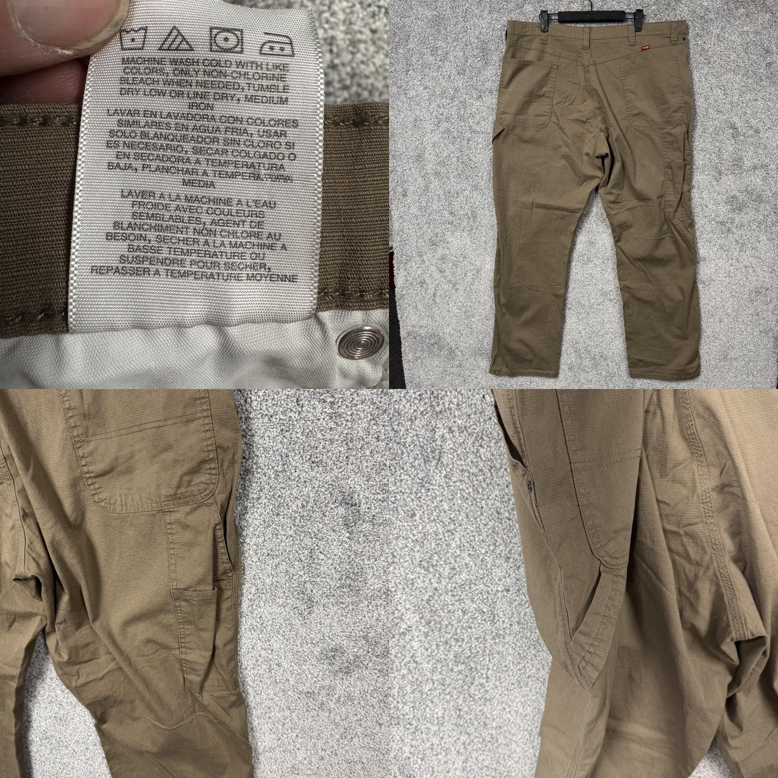 Wrangler Wrangler Mens Pants 40x29.5 Khaki Stretch Utility Pockets Workwear Size US 40 / EU 56 - 8 Thumbnail