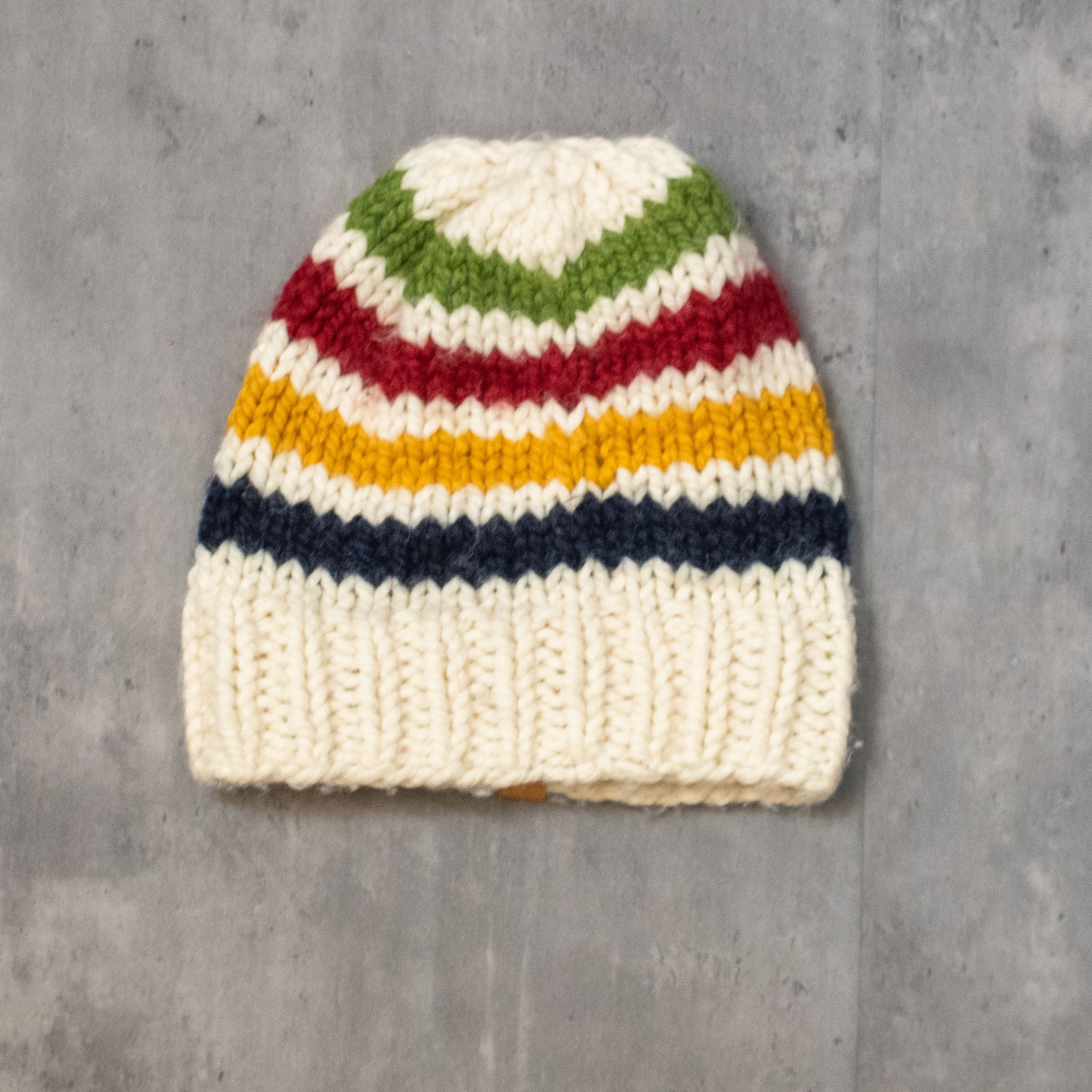 Handmade Vintage VTG Handmade Hudson Bay Cream Folder Touqe Beenie Size ONE SIZE - 3 Thumbnail