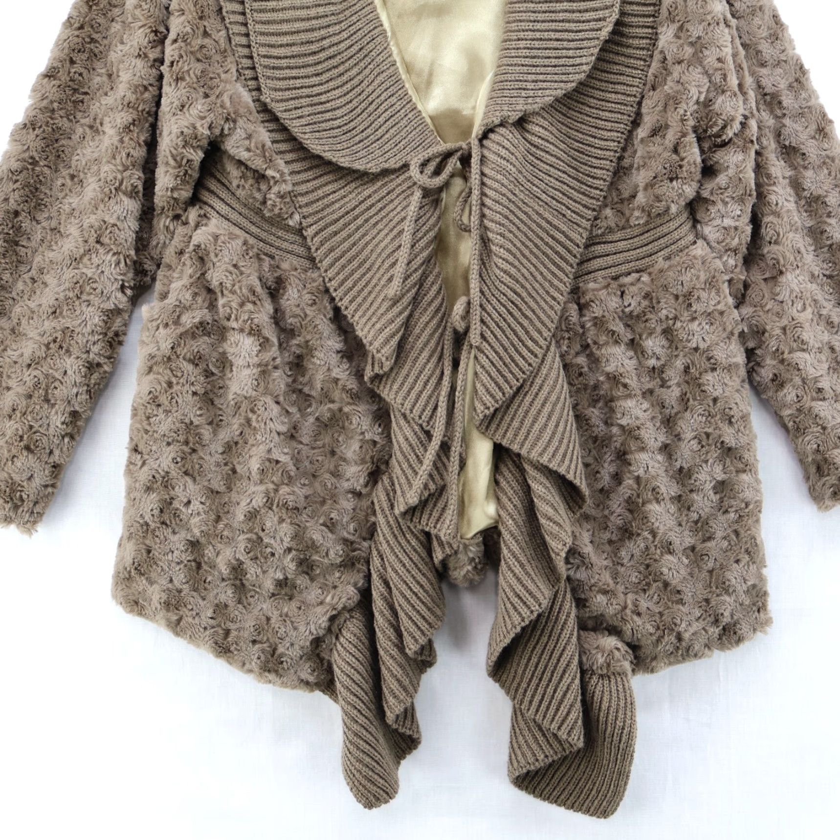 Vintage VINTAGE Avalin Waterfall Sweater Womens XL Green Chunky Knit Cowl Neck Y2K Gorpcore Cardigan Size XL / US 12-14 / IT 48-50 - 3 Thumbnail