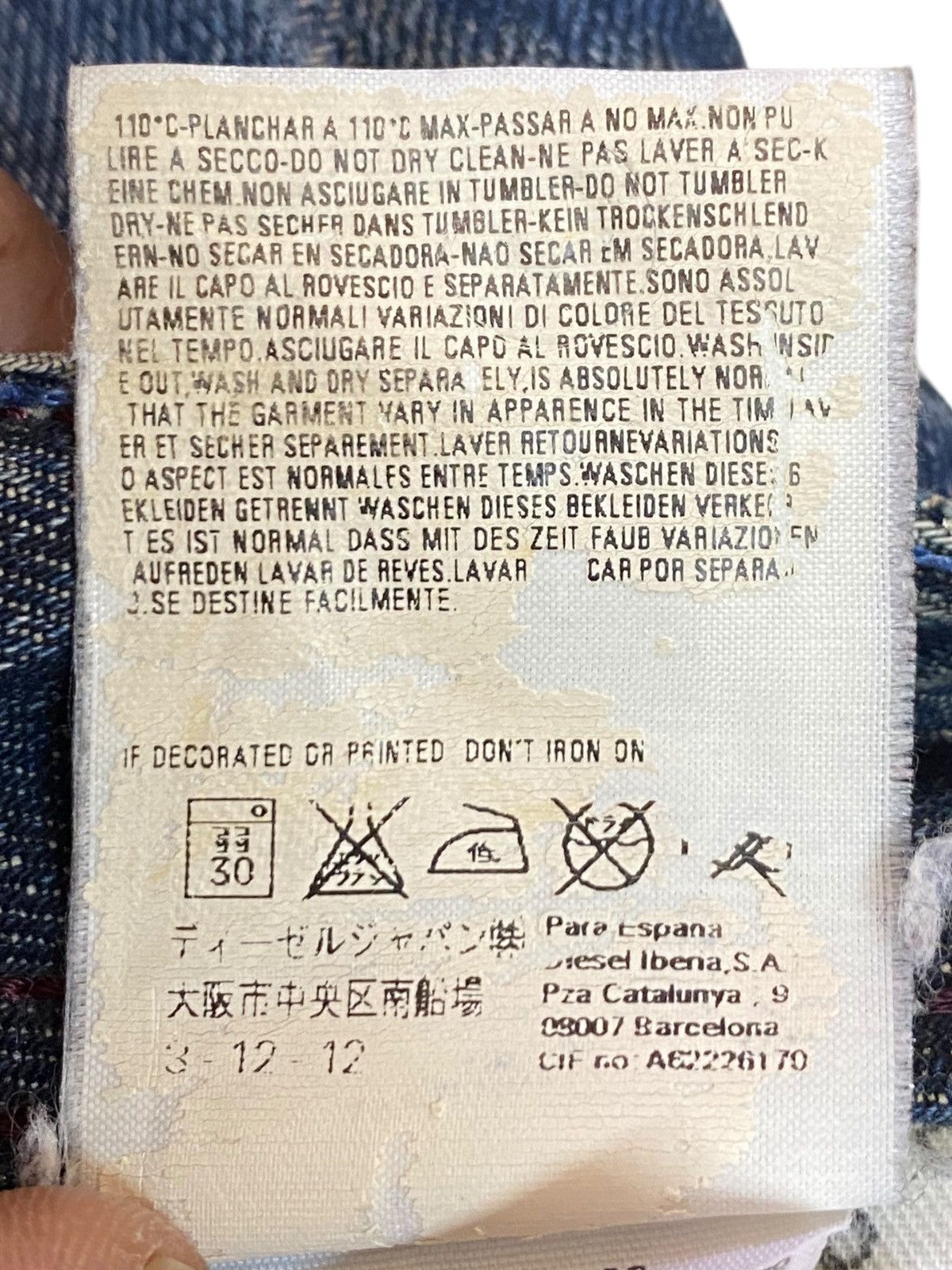 Diesel Black Gold Vintage Diesel Acid Wash Enough Baggy Distressed Jeans Size US 32 / EU 48 - 25 Thumbnail
