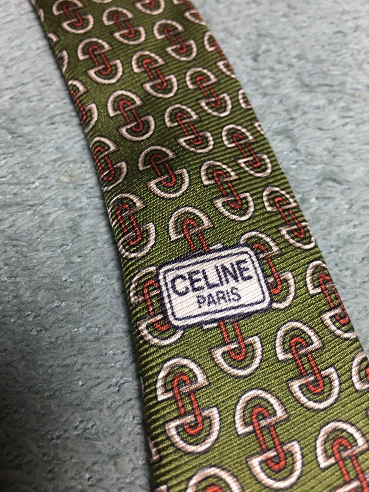 Celine CELINE Vintage Elegant Buckle Logo Italy Silk Mens Tie Size ONE SIZE - 6 Thumbnail