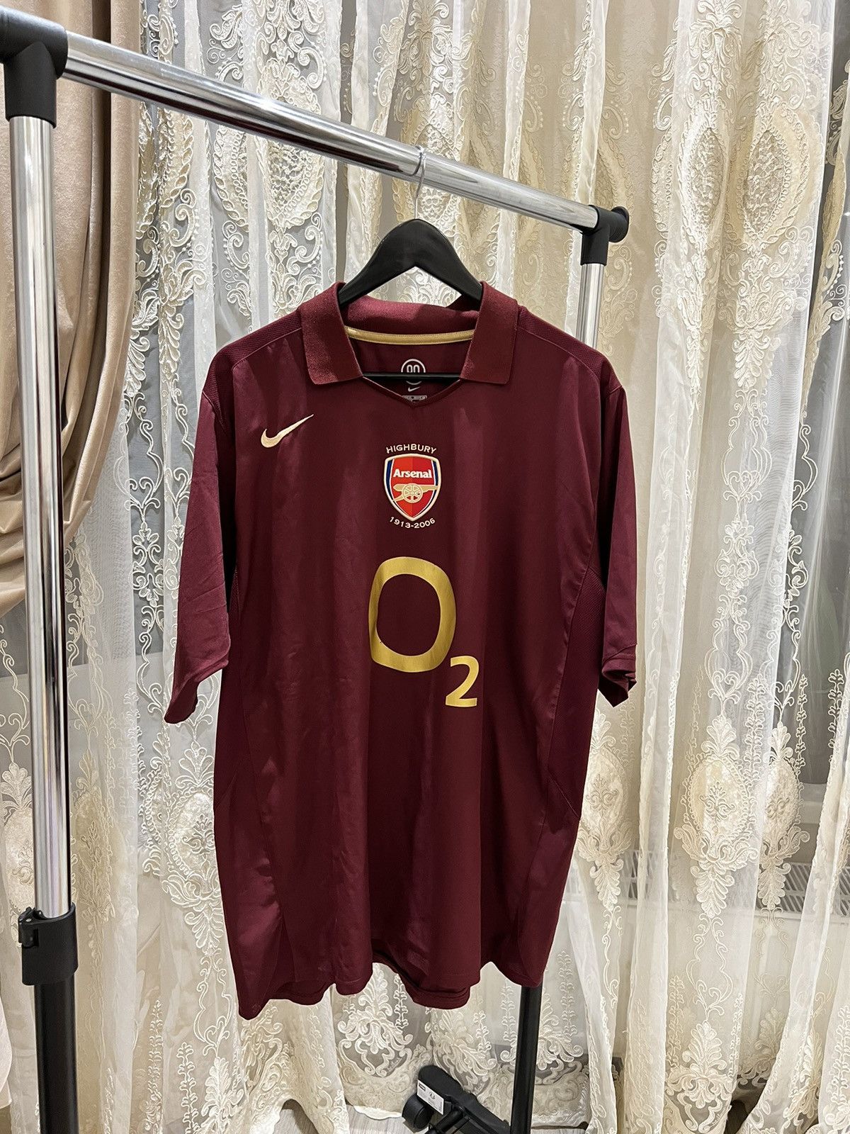 Image of nike Arsenal Vintage 2005/2006 Senderos Home Jersey in Bordeaux, Men's (Size XL)