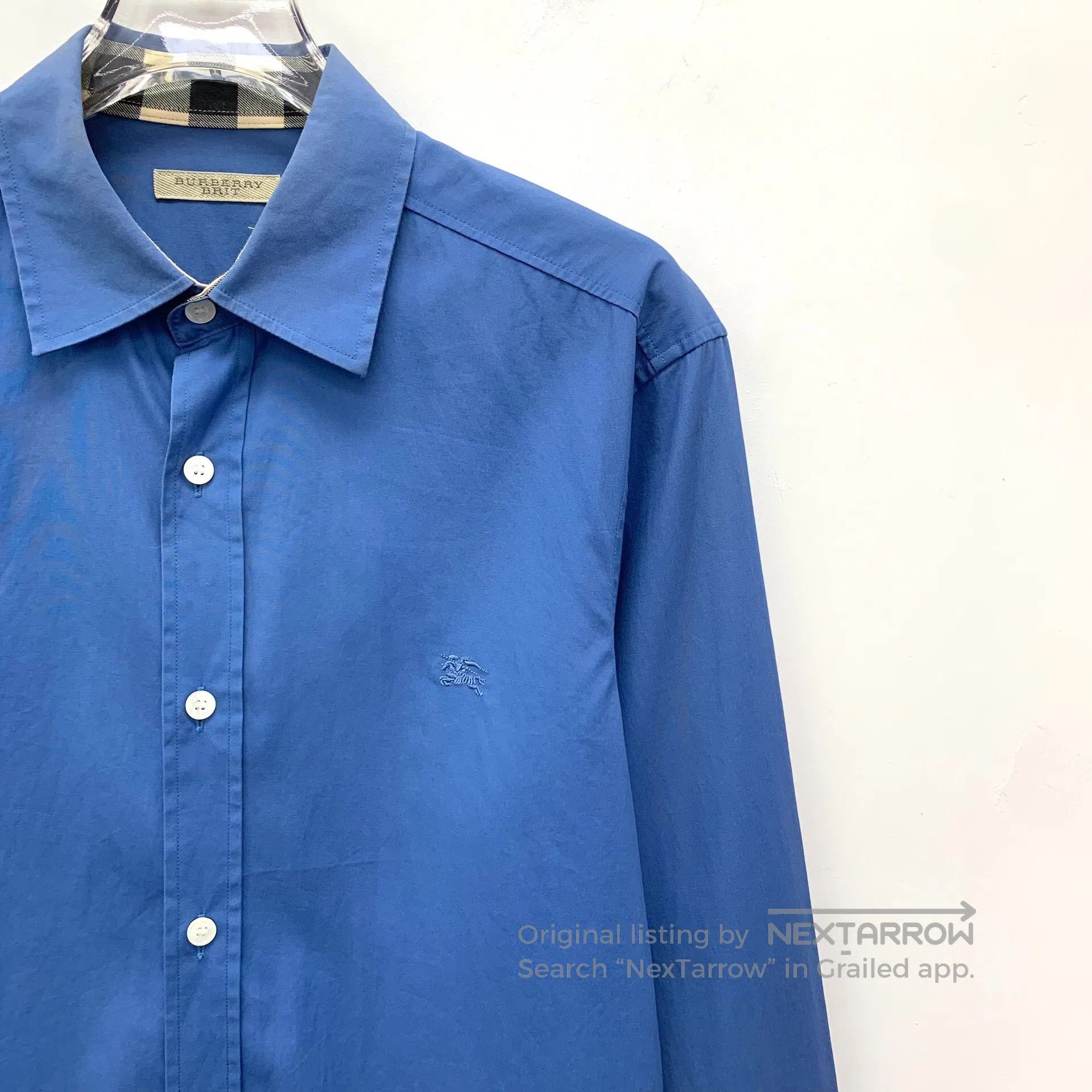 Burberry Burberry Blue war horse knight embroidery cotton lapel sin Size US S / EU 44-46 / 1 - 3 Thumbnail