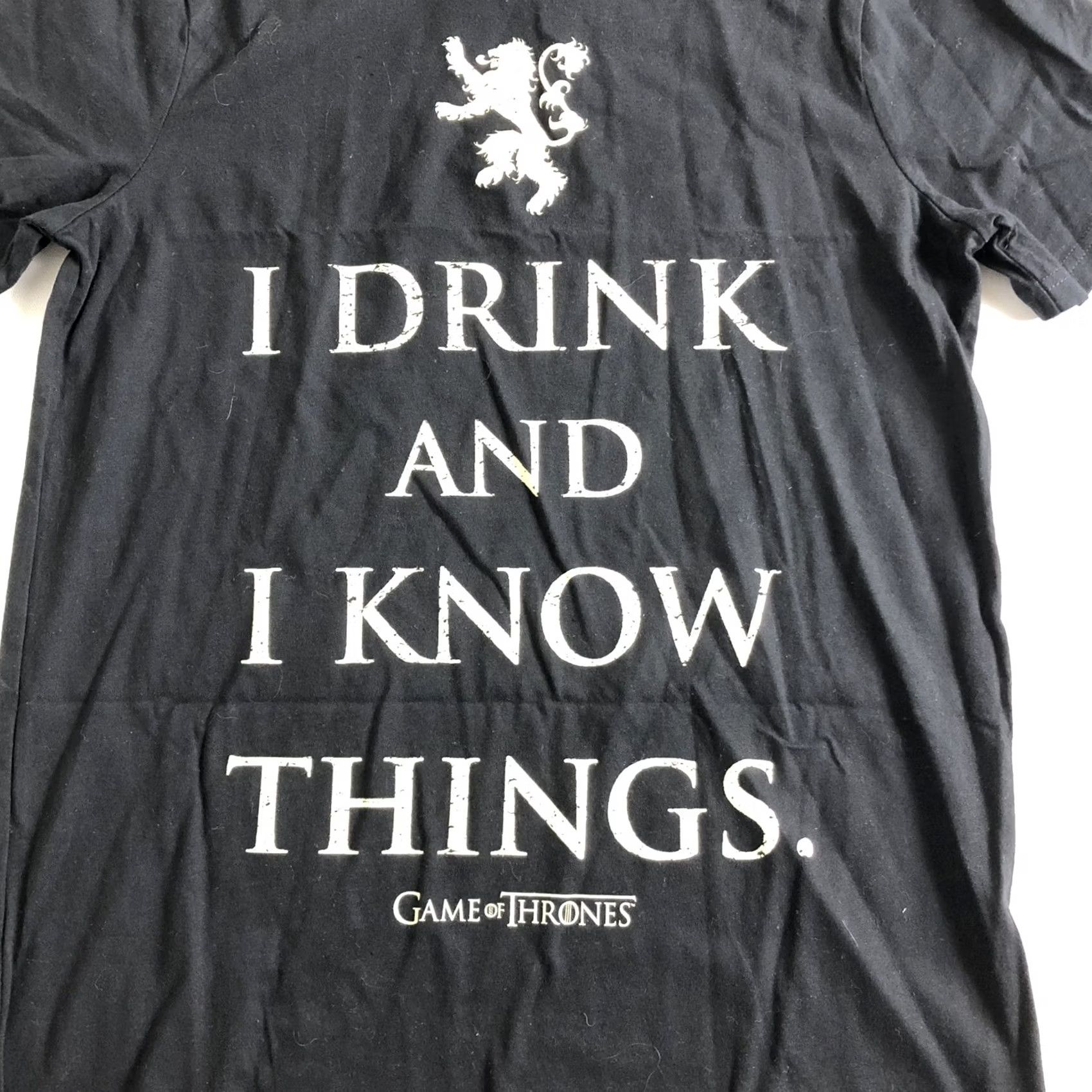 Vintage Game Of Thrones Womens Black I Drink And I Know Things Pullover T Shirt Size S Size S / US 4 / IT 40 - 2 Thumbnail