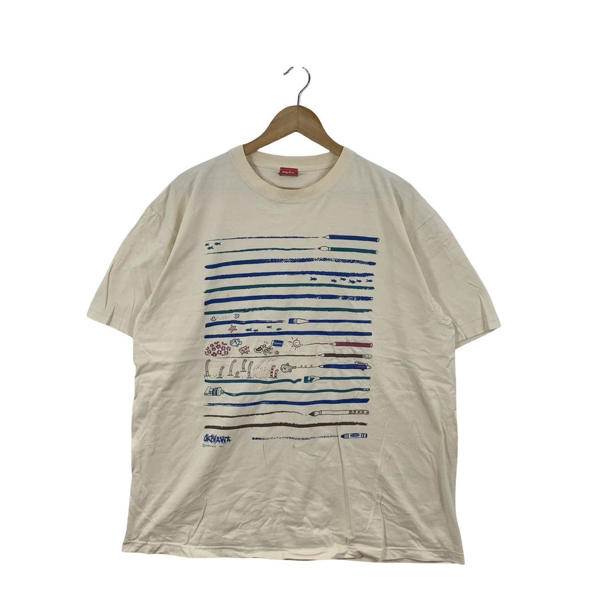 Vintage Vintage HABU BOX JAPAN Souvenir Crayon Illustration Tee Size 3XL / US 20-22 - 4 Thumbnail