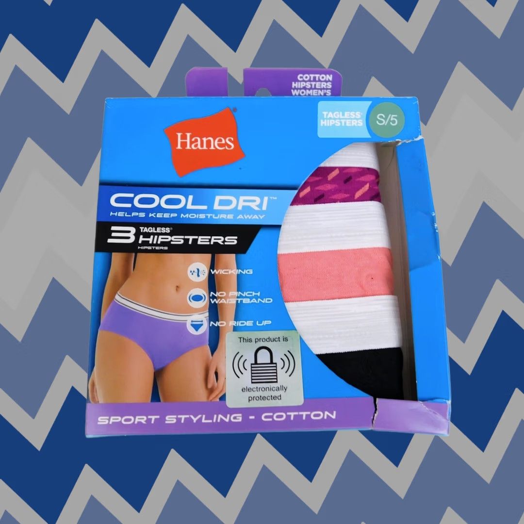 Hanes Hanes Women's 3-Pack Cool Dri Cotton Hipster Panties - S Small Multicolor 100% Cotton Moisture Wicking Hipster Panties Girls Womens Size 28" / US 6 / IT 42 - 1 Thumbnail