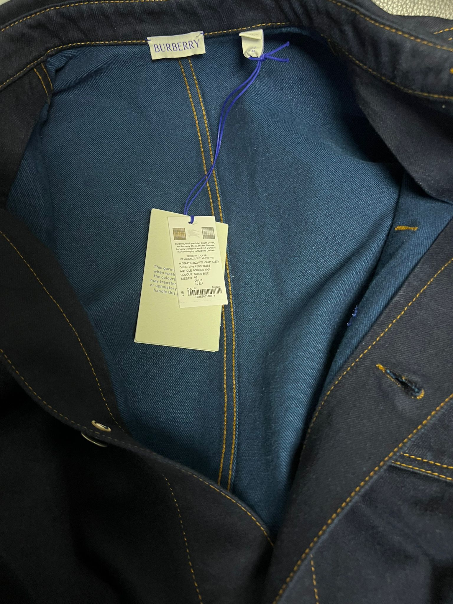 Burberry CC000024 Belted Denim Shirt Dress in Indigo Blue Size S / US 4 / IT 40 - 4 Thumbnail