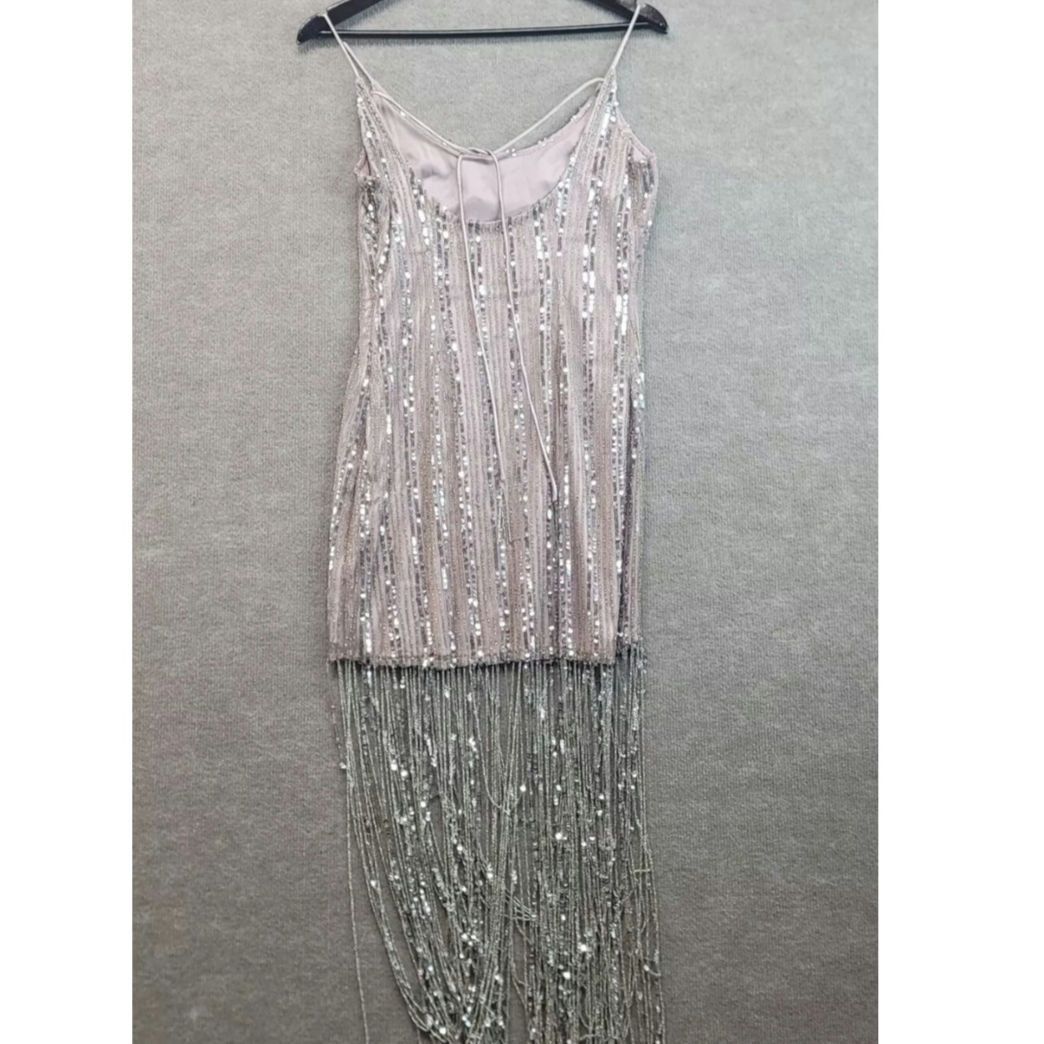 Anthropologie New Anthropologie Maeve Scoop-Neck Beaded Fringe Midi Dress Size XL / US 12-14 / IT 48-50 - 8 Thumbnail
