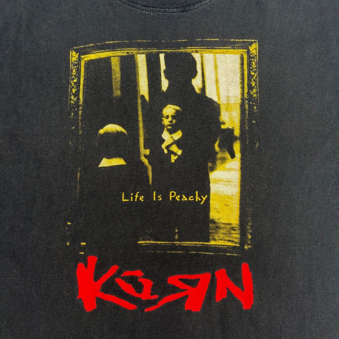 Band Tees Korn 1996 90s Vintage Life is Peachy Band Rare Tour T-Shirt Size US XL / EU 56 / 4 - 3 Thumbnail