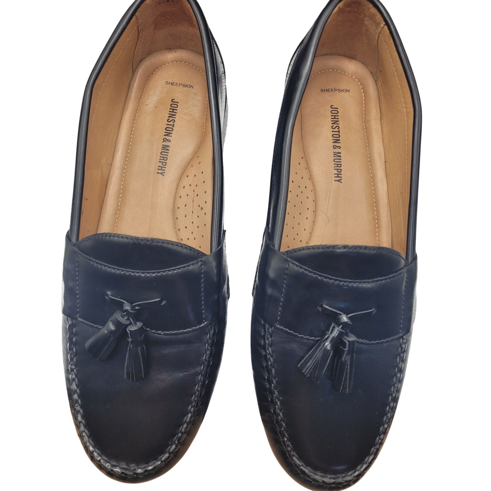 Johnston & Murphy Johnson & Murphy Mens Loafers Blk Leather Sheep Skin Sz 13M Size US 13 / EU 46 - 4 Thumbnail