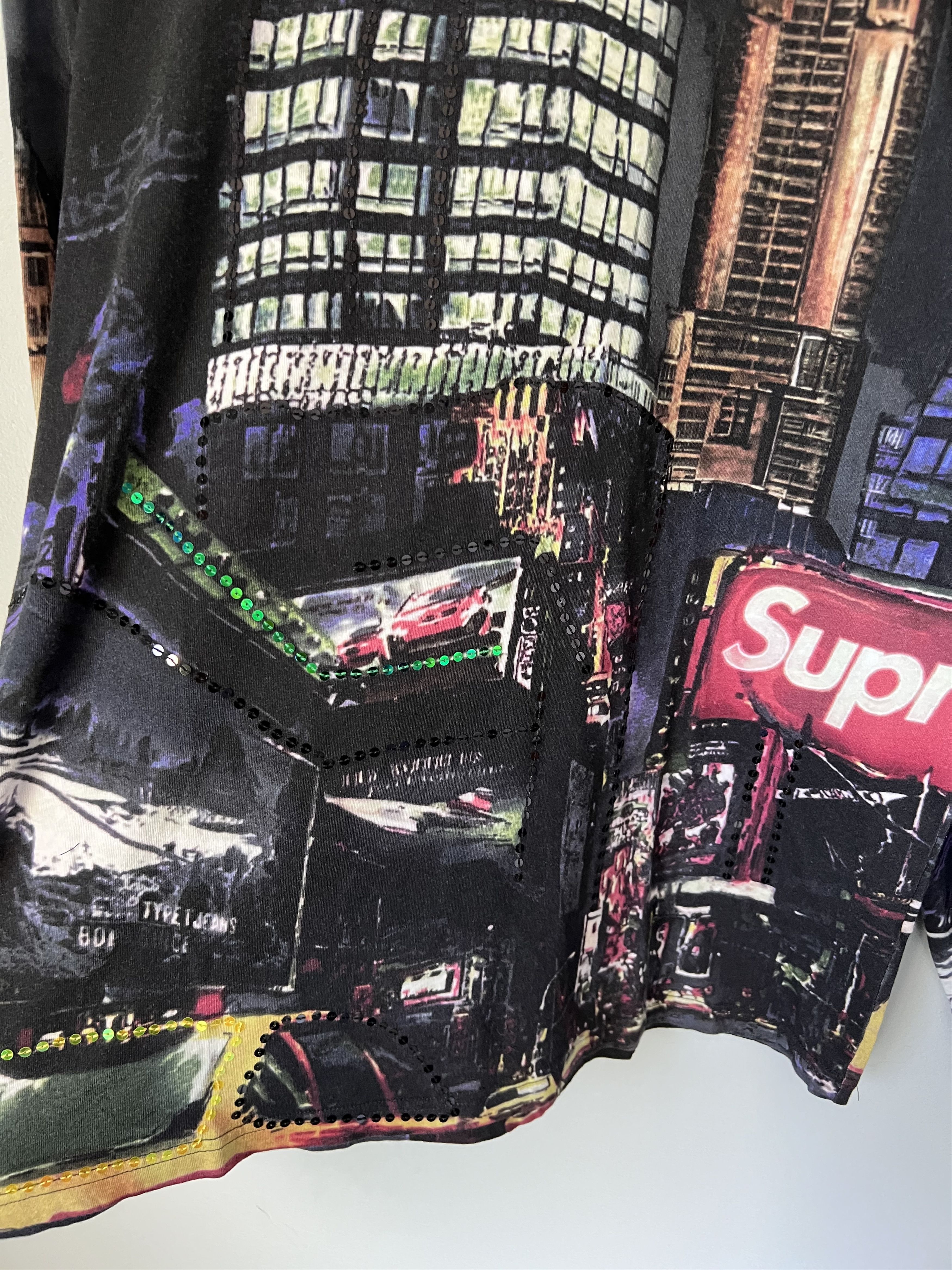 Supreme Supreme Skyline Sequin Long Sleeve Top in Night Black Size US L / EU 52-54 / 3 - 3 Thumbnail