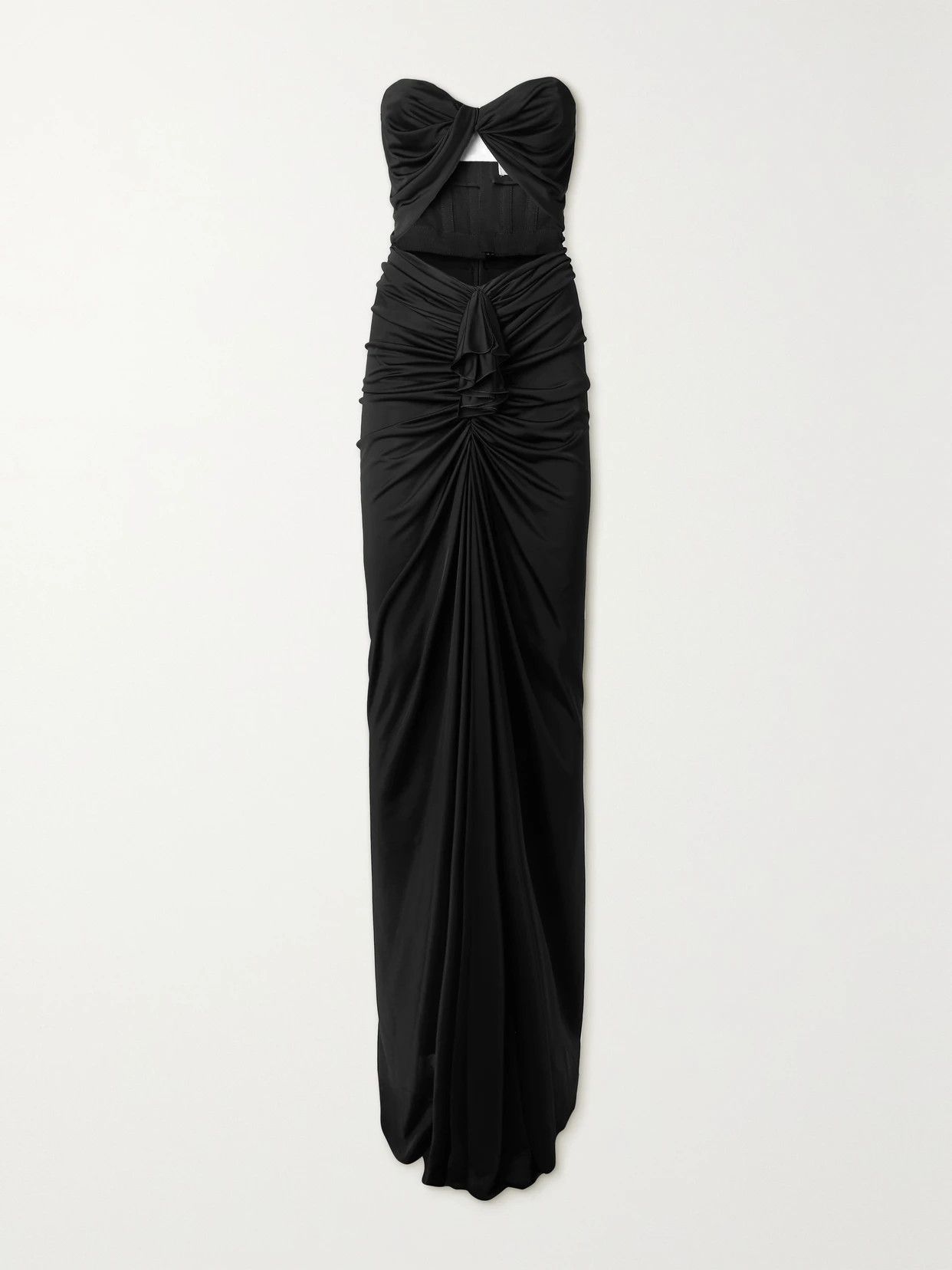 Saint Laurent Paris o1s1wg111024 Strapless Gathered Maxi Dress in Black Size L / US 10 / IT 46 - 1 Thumbnail