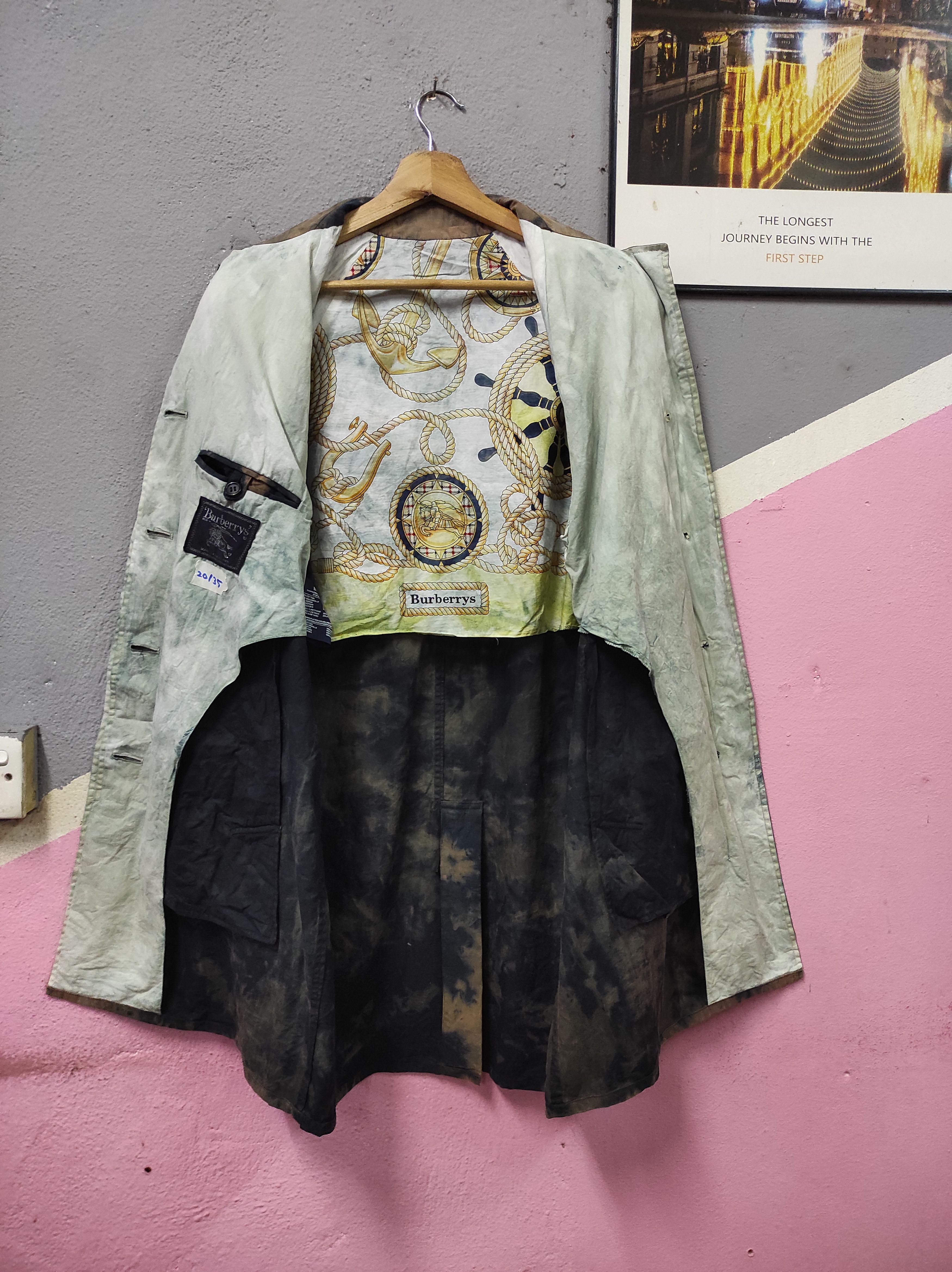 BURBERRY VTG COAT OVERCOAT TIE DYE