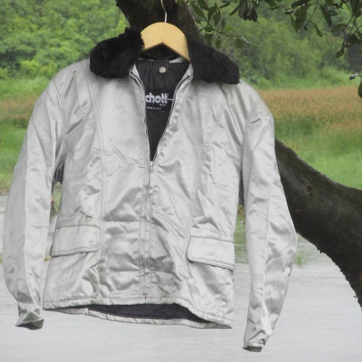 Schott SCHOTT perfecto label Flight Jacket aviator Nylon silver Size US M / EU 48-50 / 2 - 8 Thumbnail