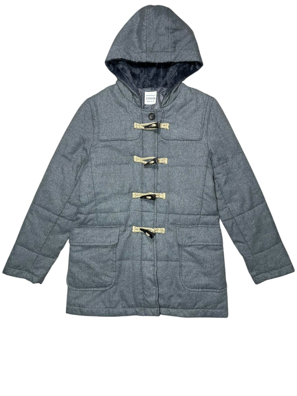 Edwin Edwin grey hooded duffle coat Size US S / EU 44-46 / 1 - 1 Thumbnail