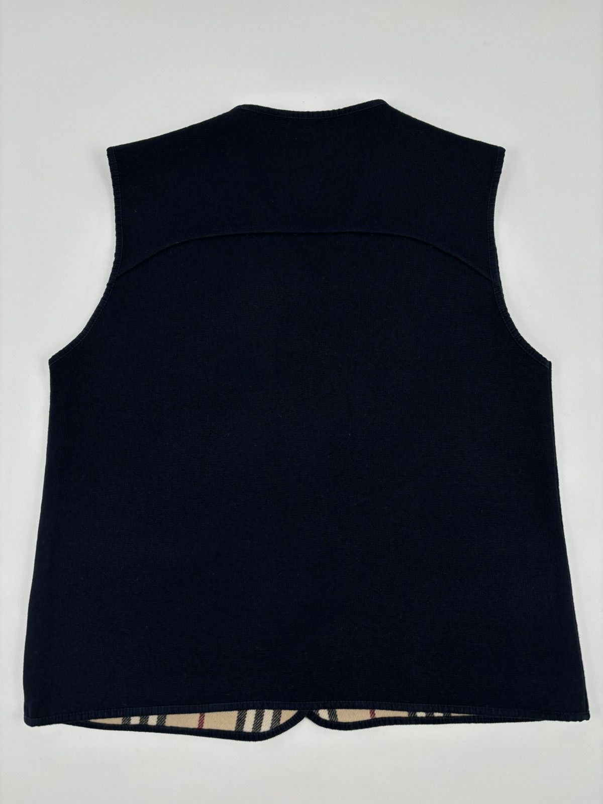 Burberry × Burberry Prorsum VTG 90s BURBERRY London "New Towey" Wool Nova Check Navy Vest Gilet Waistcoat 44 Size M / US 6-8 / IT 42-44 - 14 Thumbnail