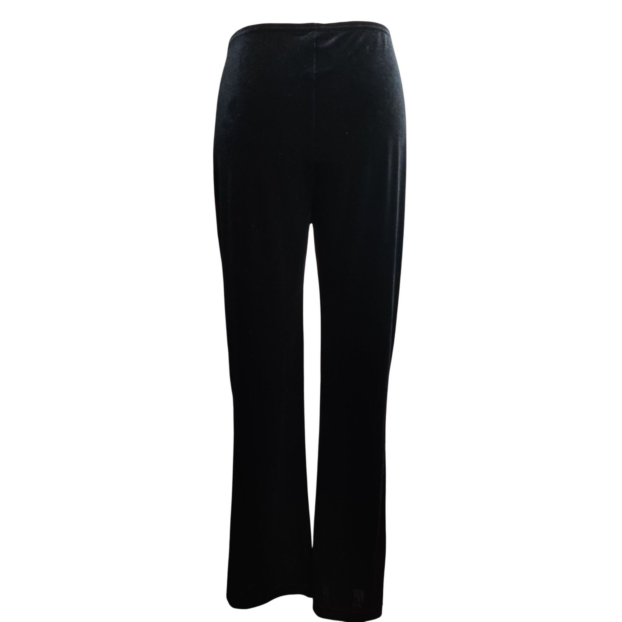 Vintage Vintage Studio M Womens Black Pants Velour Pull-On Straight Size 31" - 3 Thumbnail