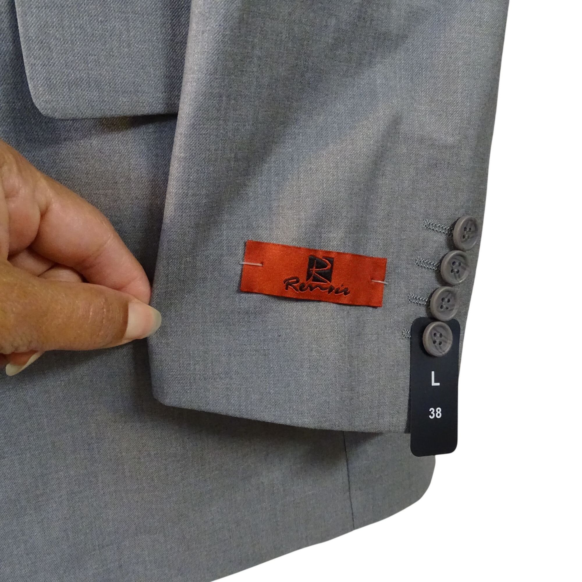 Other Renoir Men Gray 2-Button Suit Jacket Size 38 LONG Classic Size 38L - 10 Thumbnail