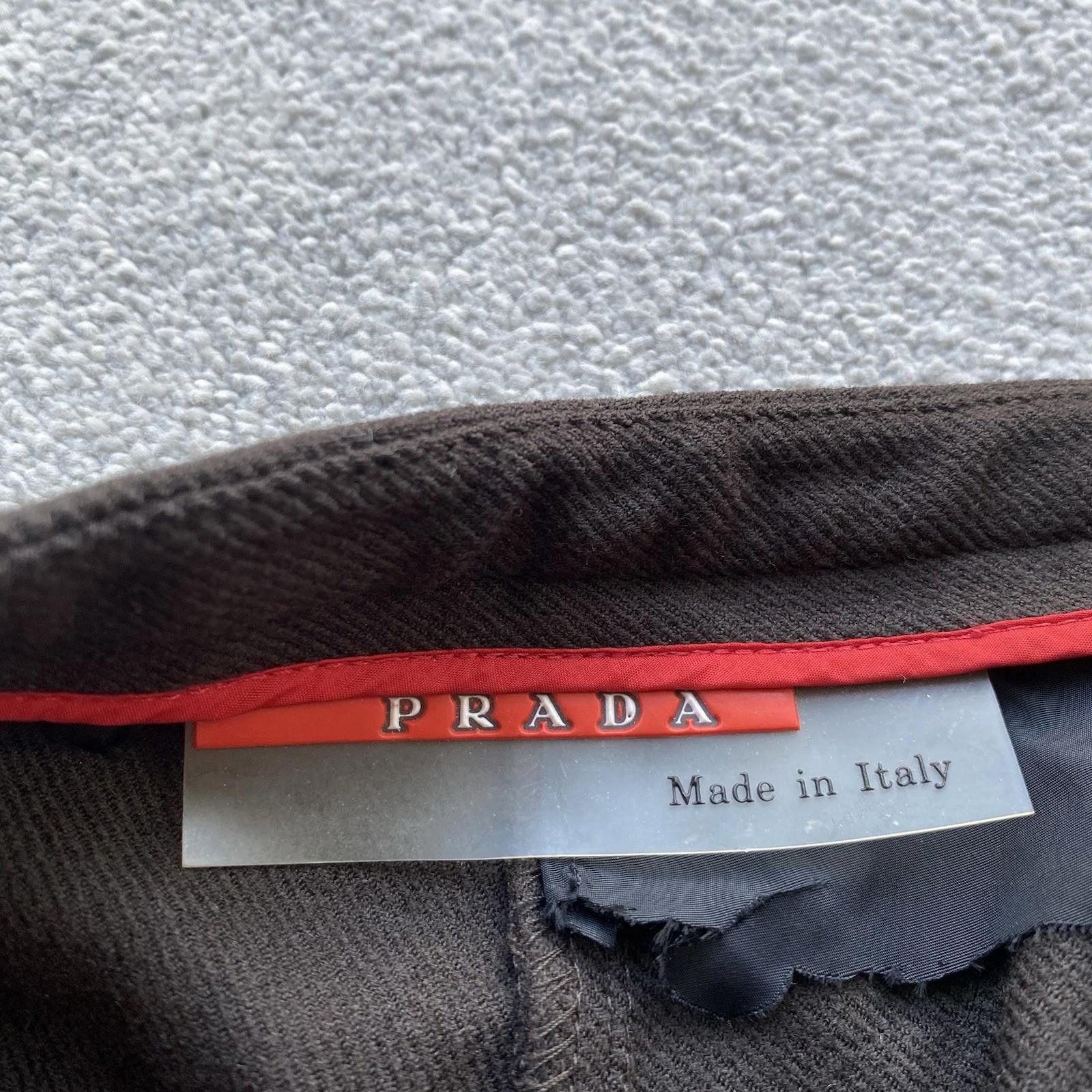 Prada Prada Women’s Wool Trousers 27” Waist Brown Vintage Size 27" / US 4 / IT 40 - 9 Thumbnail