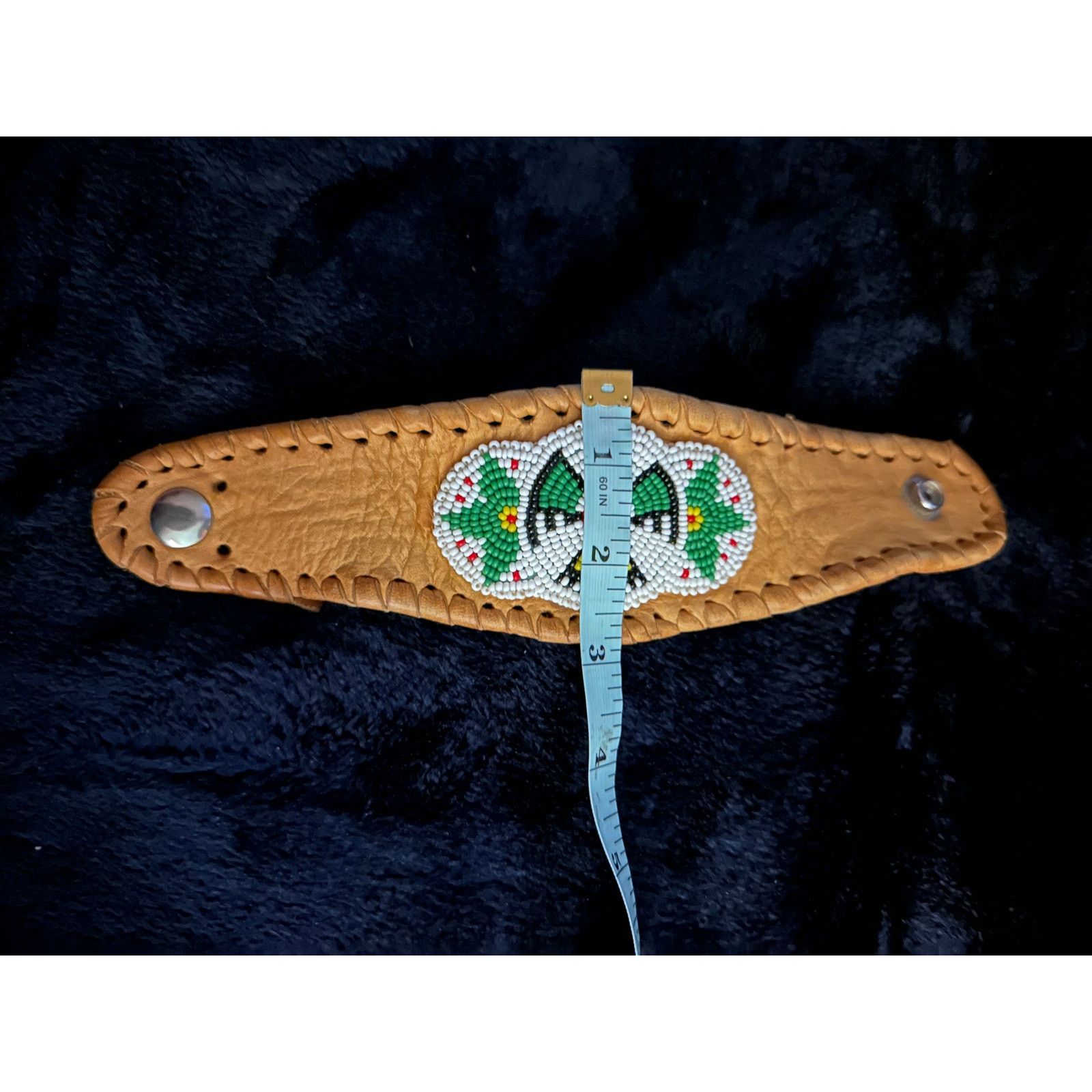 Vintage VINTAGE NATIVE LEATHER & BEADWORK CUFF BRACELET UNISEX Size ONE SIZE - 5 Thumbnail