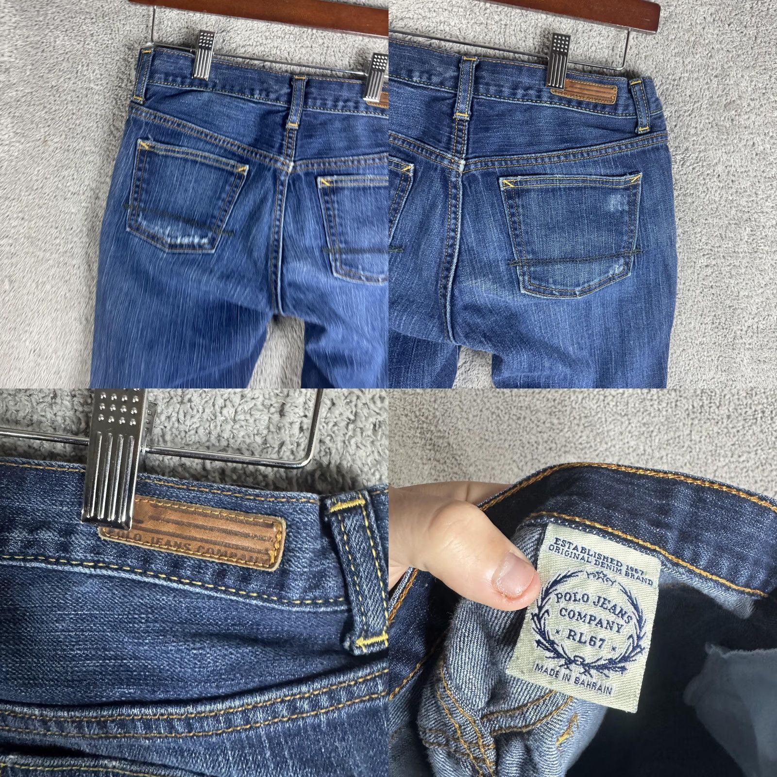 Vintage Polo Jeans Company Jeans Bootcut Womens 4 Blue Kelly Wide Hem Stretch Denim Midwest Blue Bootcut Womens 4 Jeans Size 27" / US 4 / IT 40 - 9 Thumbnail