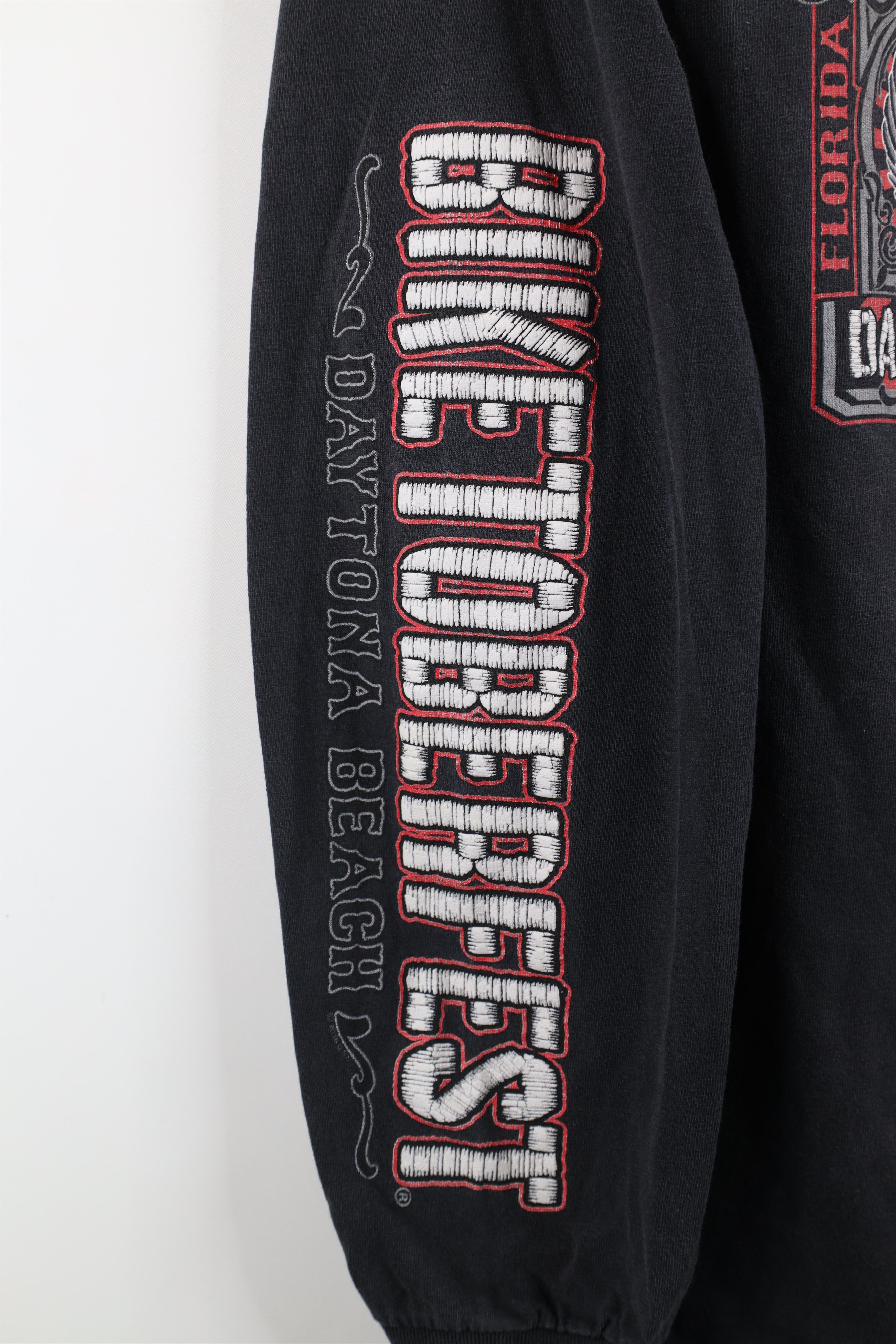 Vintage Vintage Y2K Biketoberfest Skeleton Long Sleeve T-Shirt Black Size US L / EU 52-54 / 3 - 4 Thumbnail