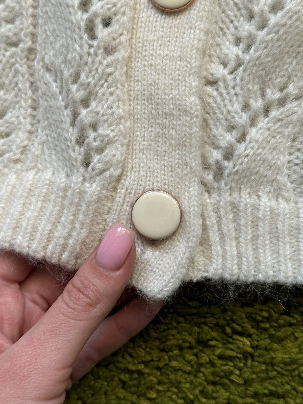 Designer × Sezane Sezane oldmoney style mohair blend cardigan sweater Size M / US 6-8 / IT 42-44 - 4 Thumbnail