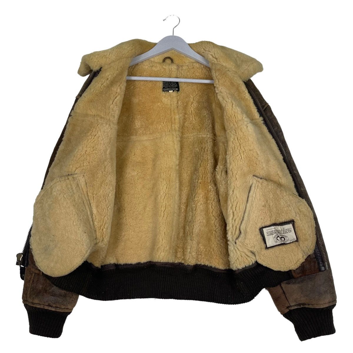 Leather × Vintage 💥VINTAGE FEDELESS MILITARY SHEARLING B3 SHEEPSKIN JACKET Size US M / EU 48-50 / 2 - 10 Thumbnail
