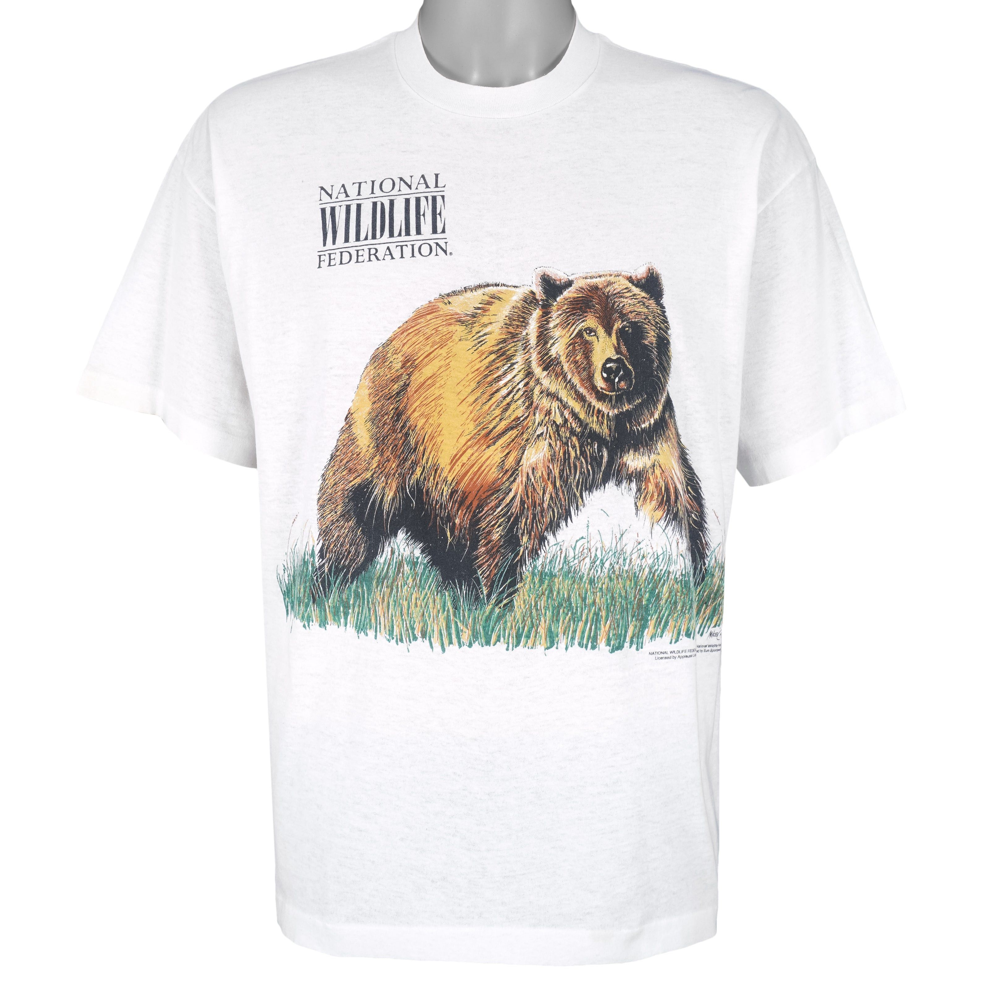 National Wildlife Federation Bear Animal Print T-Shirt 1989