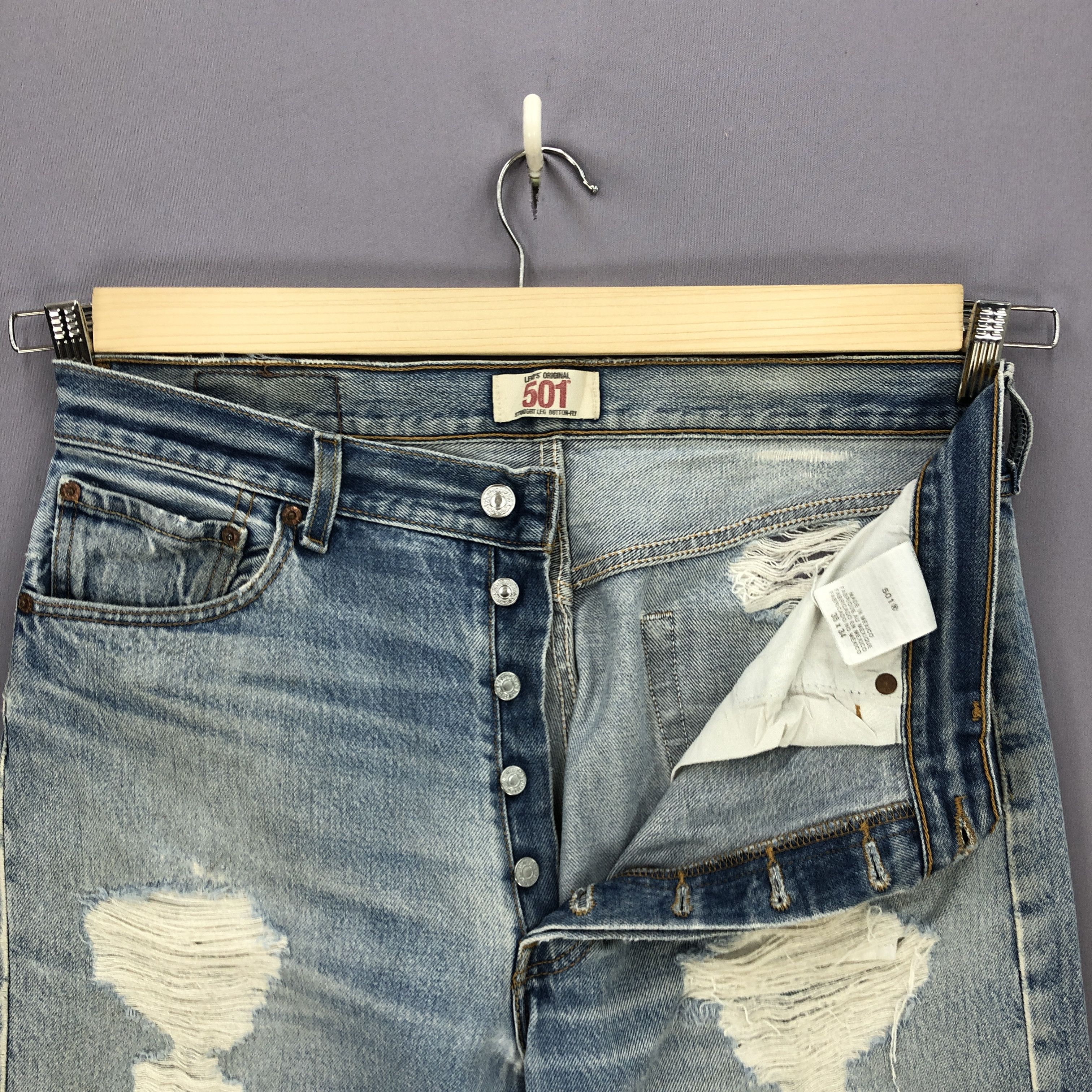 Levi's Vintage Distressed Levis 501 Jeans Levi's 501 Faded Denim Size US 32 / EU 48 - 6 Thumbnail