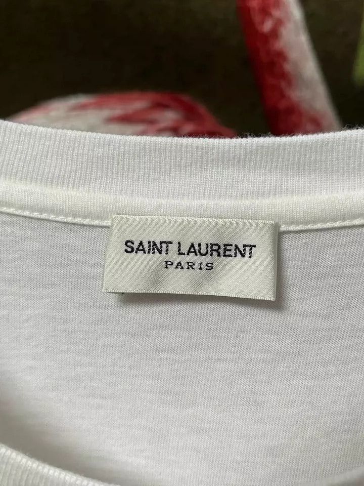 Saint Laurent Paris Saint Laurent Paris 24SS02 White Short Sleeve T-Shirt 2505- Size US M / EU 48-50 / 2 - 5 Thumbnail