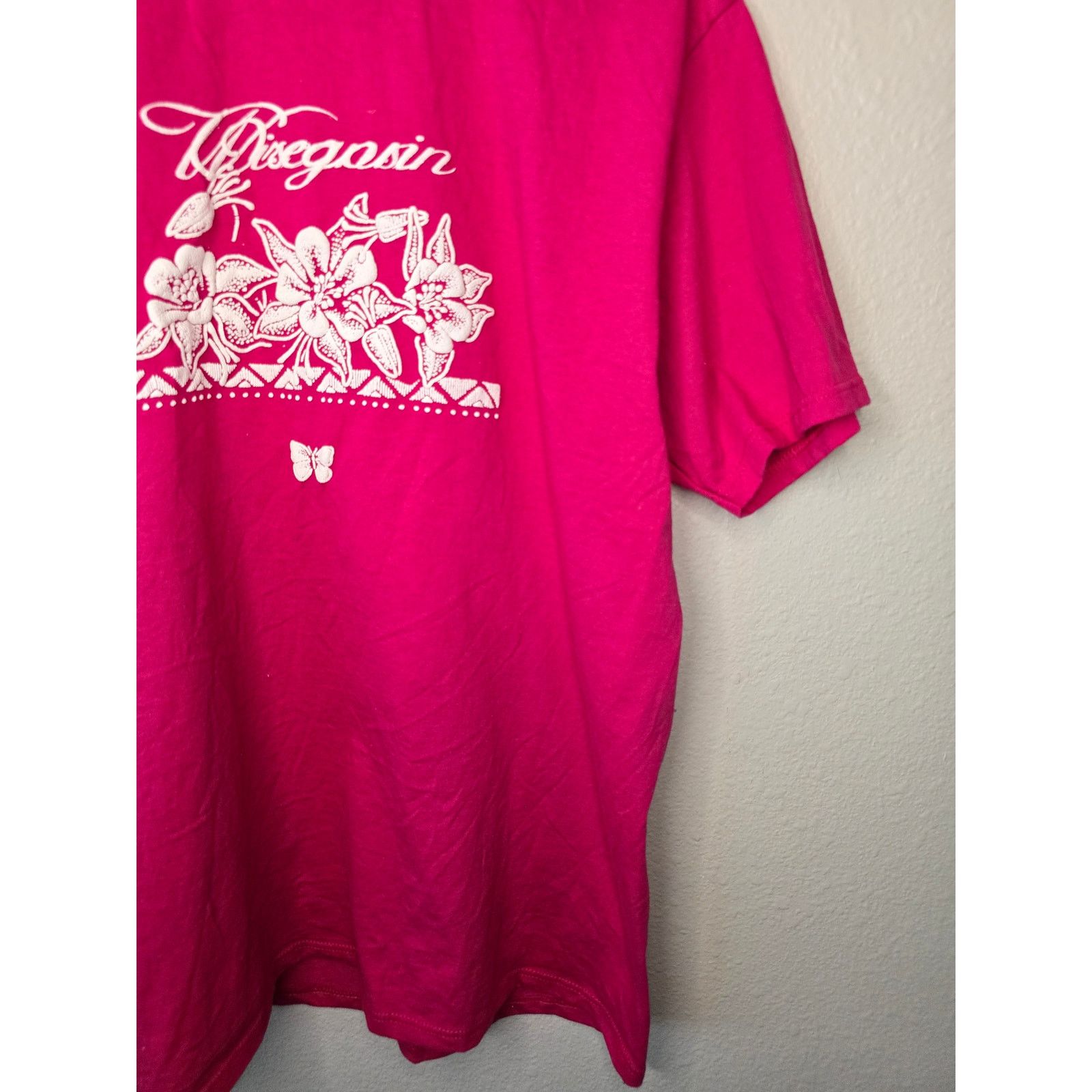 Jerzees × Vintage Vintage Test Print Shirt Pink L Floral OOAK Misprint Tee Size US L / EU 52-54 / 3 - 5 Thumbnail