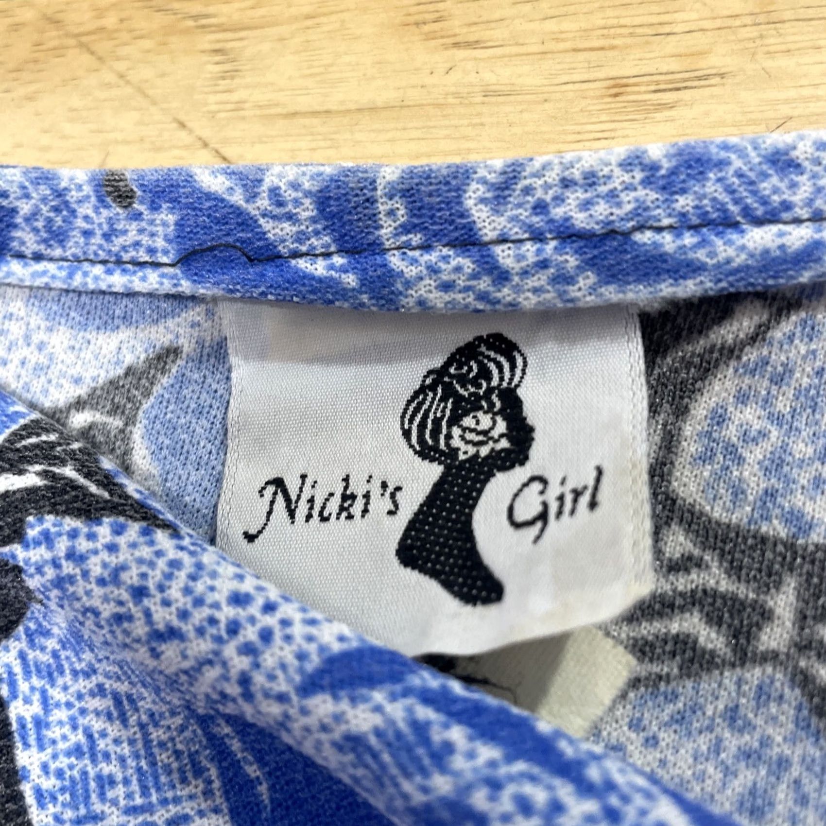 Vintage VINTAGE Nicki's Girl Sheath Dress Shirt Dress 80s Floral Blue Knee Length Ruched Peplum Cowl Neck Women Size 2 Girls Mens Womens Size XS / US 0-2 / IT 36-38 - 5 Thumbnail