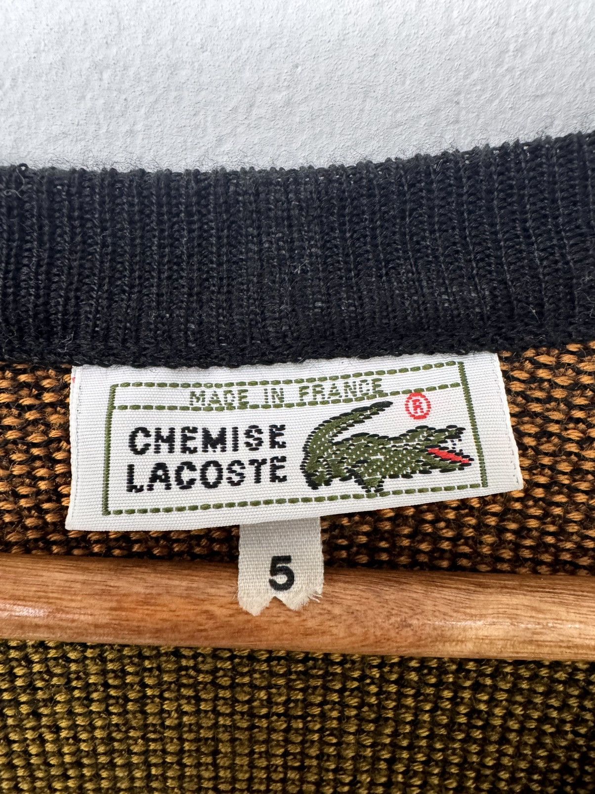 Lacoste Lacoste Men 90s-00s Vintage Knit V-neck Brown/Black Size L Size US L / EU 52-54 / 3 - 4 Thumbnail
