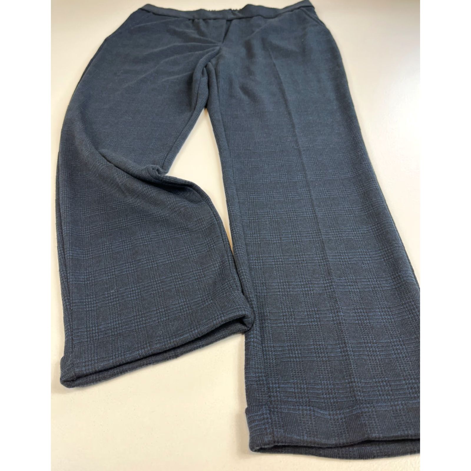 Vintage Jake*s Women’s Check Pants NWT Navy 40 Regular Elastic Waist Pleated Straight Inseam 28 in XS-XXL Compatible Size 27" / US 4 / IT 40 - 5 Thumbnail