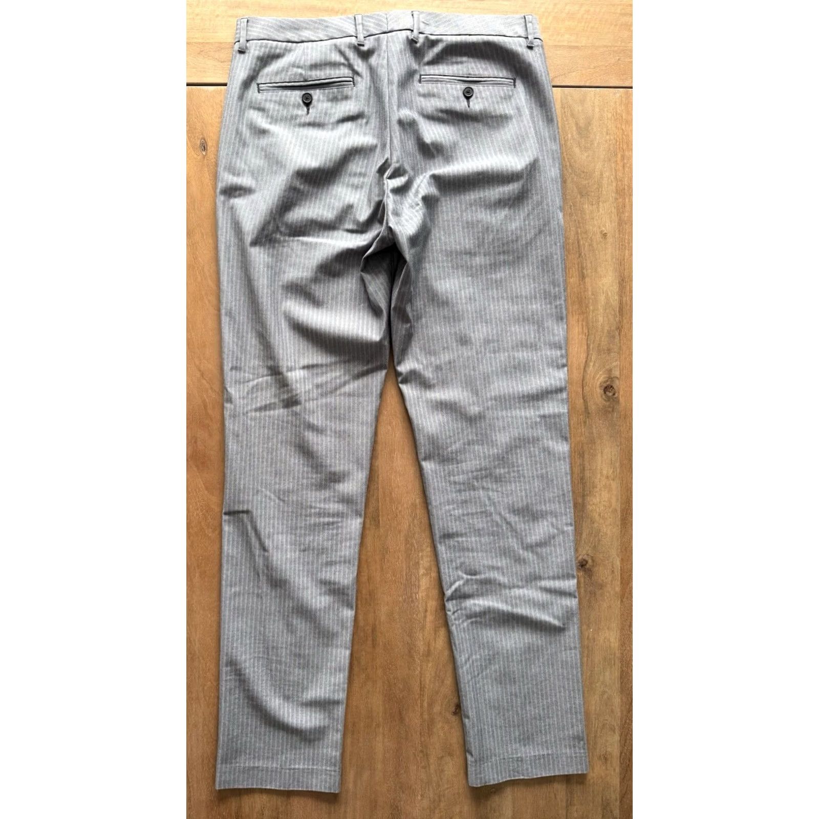 Bonobos Bonobos Pants Gray Herringbone Slim Fit Dress Pants 36x33 Men Vintage No (36x33) | Weekday Warrior Size US 34 / EU 50 - 2 Thumbnail