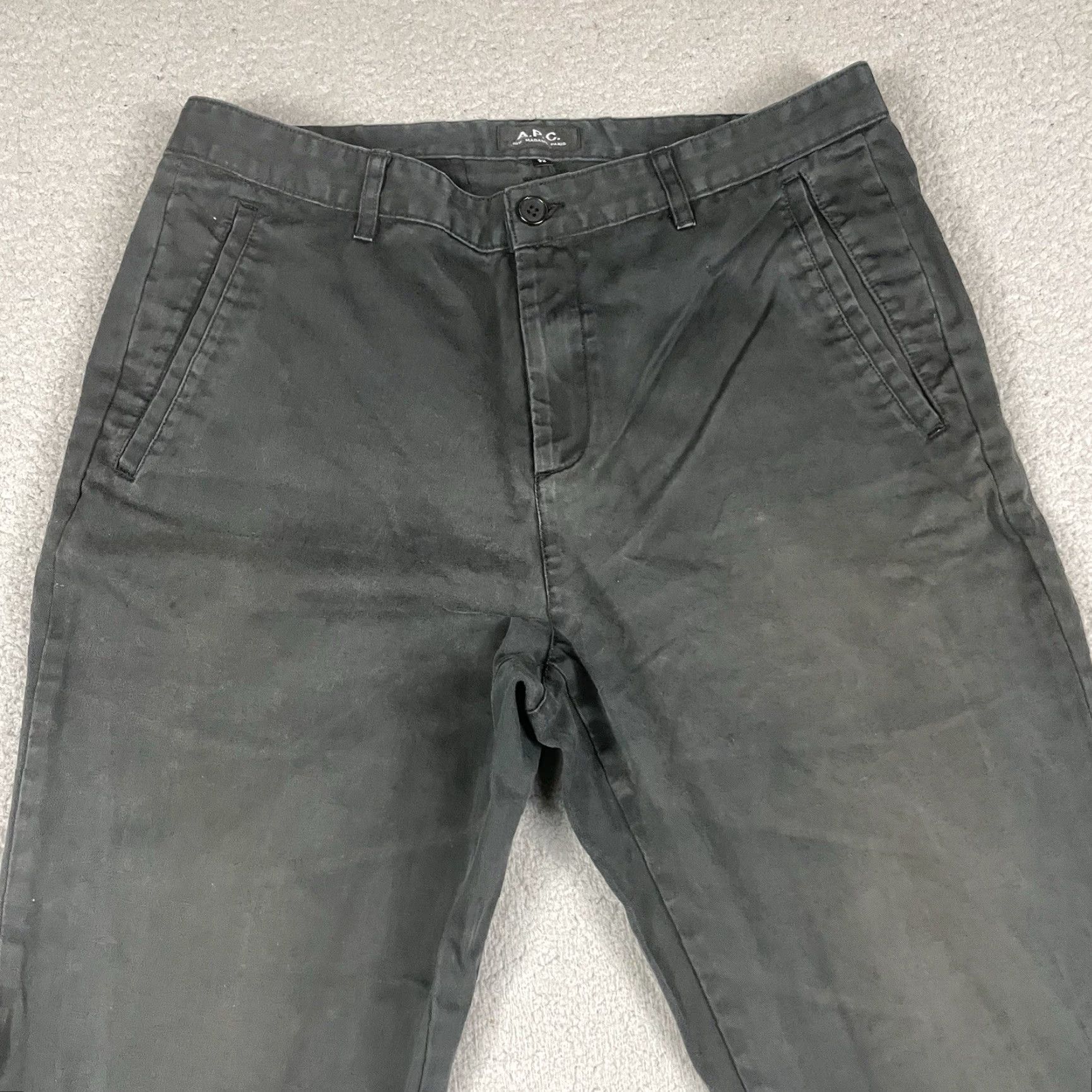 A.P.C. A.P.C. Pants Mens Black 32 Straight Leg Cotton Distressed Casual Designer Vintage Purchase Size US 32 / EU 48 - 4 Thumbnail