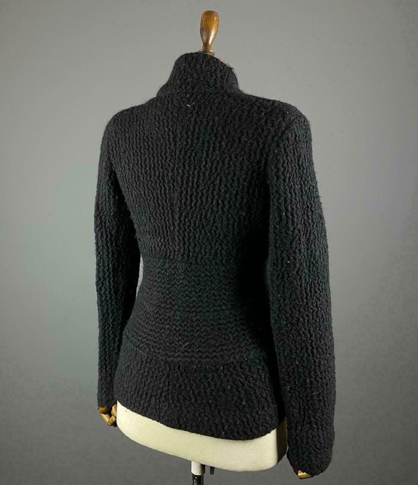 Iro IRO Cody Black Shawl Asymmetric Zip Up Wool Jacket Size 38 Size M / US 6-8 / IT 42-44 - 4 Thumbnail