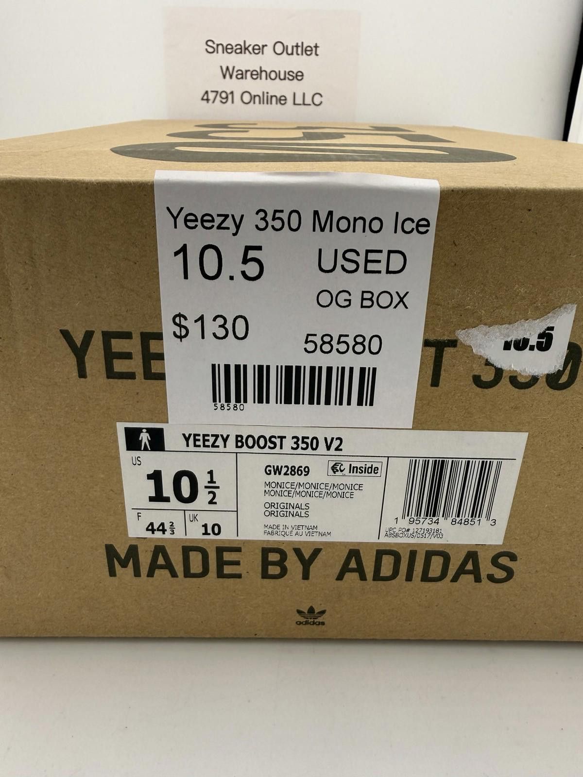 Adidas Yeezy 350 Mono Ice US 10.5 Used Size US 10.5 / EU 43-44 - 8 Thumbnail