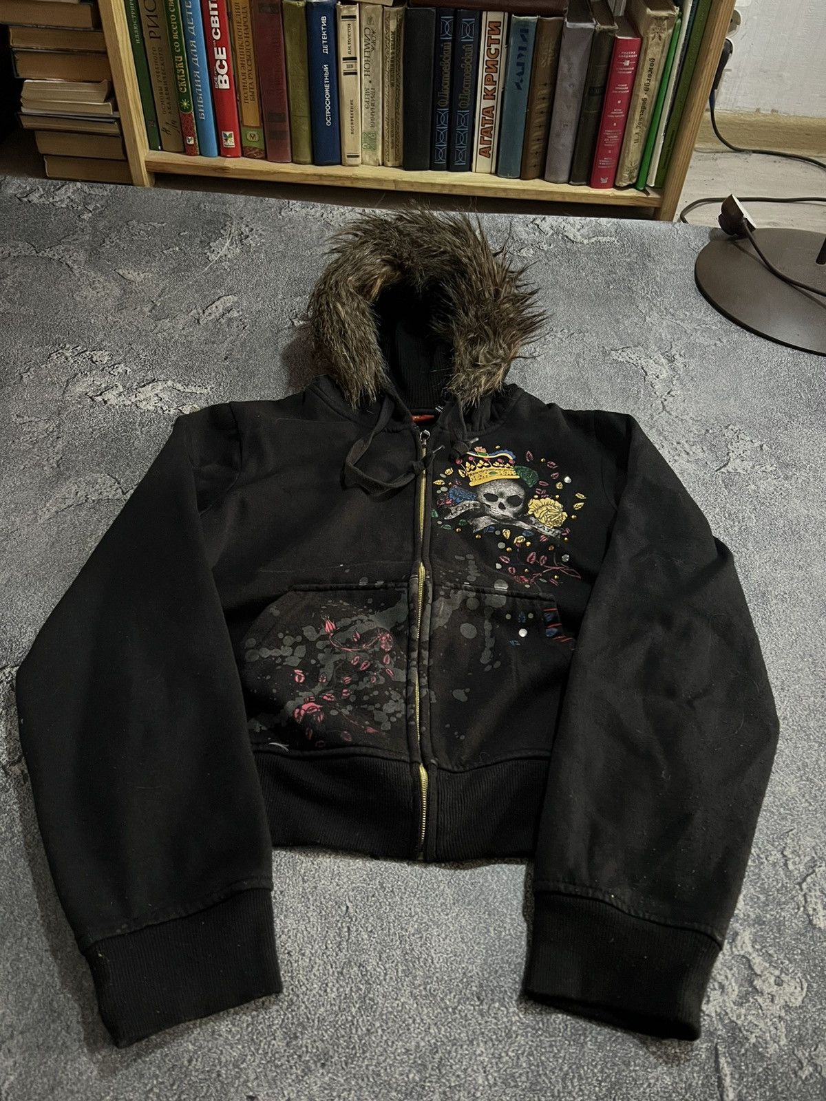 Vintage Y2K Glamour Zip Hoodie Balenciaga Style / Avant Garde Faded Size US M / EU 48-50 / 2 - 7 Thumbnail