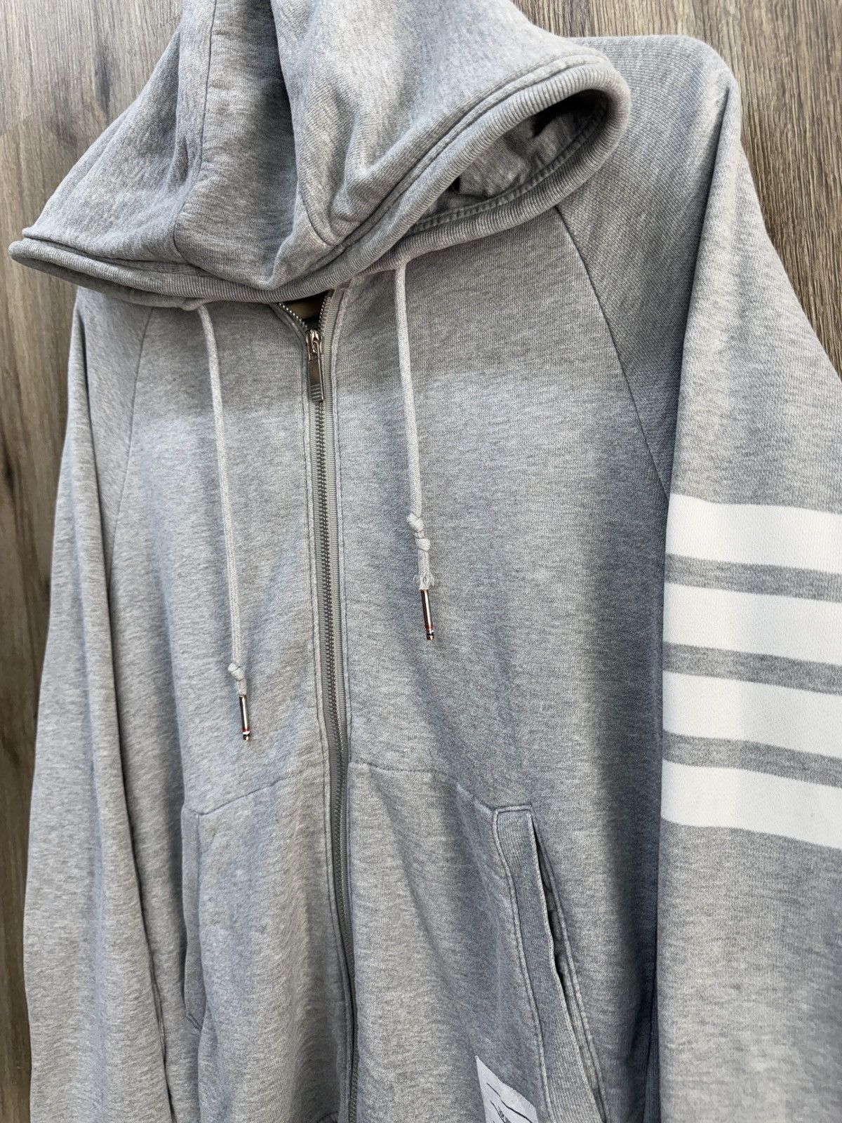 Thom Browne Thom Browne Grey Zip Up Hoodie Size US L / EU 52-54 / 3 - 4 Thumbnail