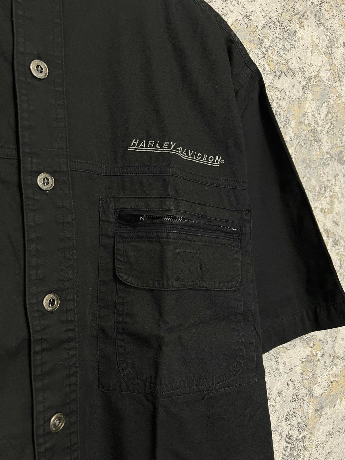 Vintage Harley Davidson Denim Button Up Work Mechanic Shirt Size US M / EU 48-50 / 2 - 3 Thumbnail