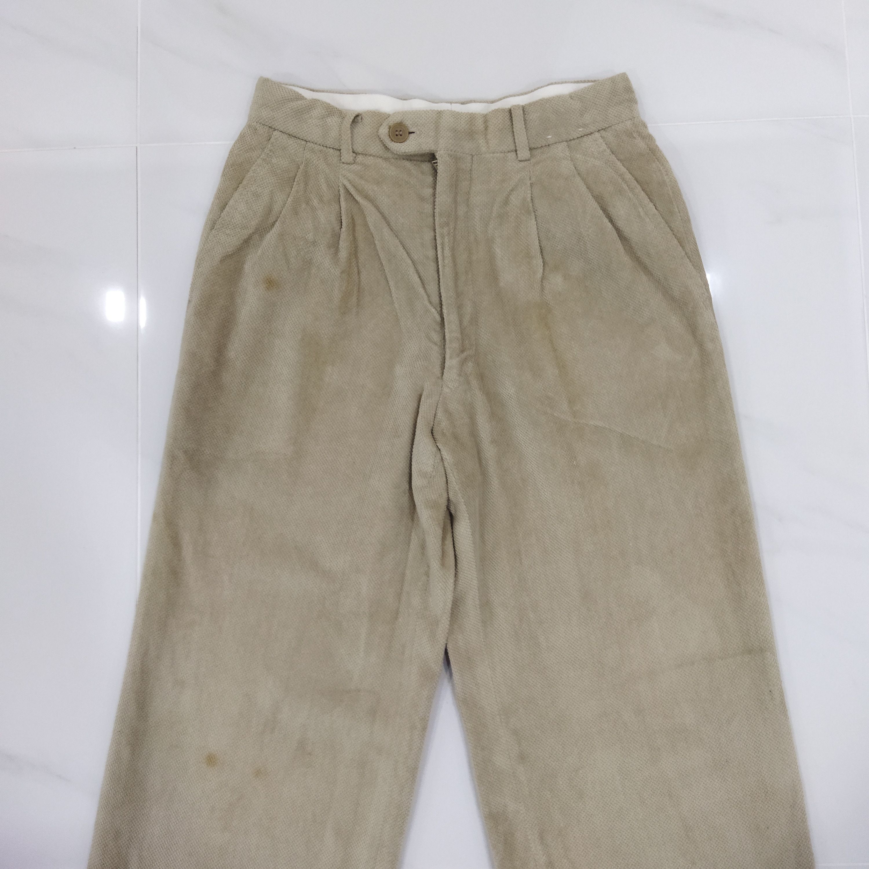 Japanese Brand ST.MARTIN DE JAZZ FADED WHITE YELLOW FLARED PANTS Size US 34 / EU 50 - 2 Thumbnail
