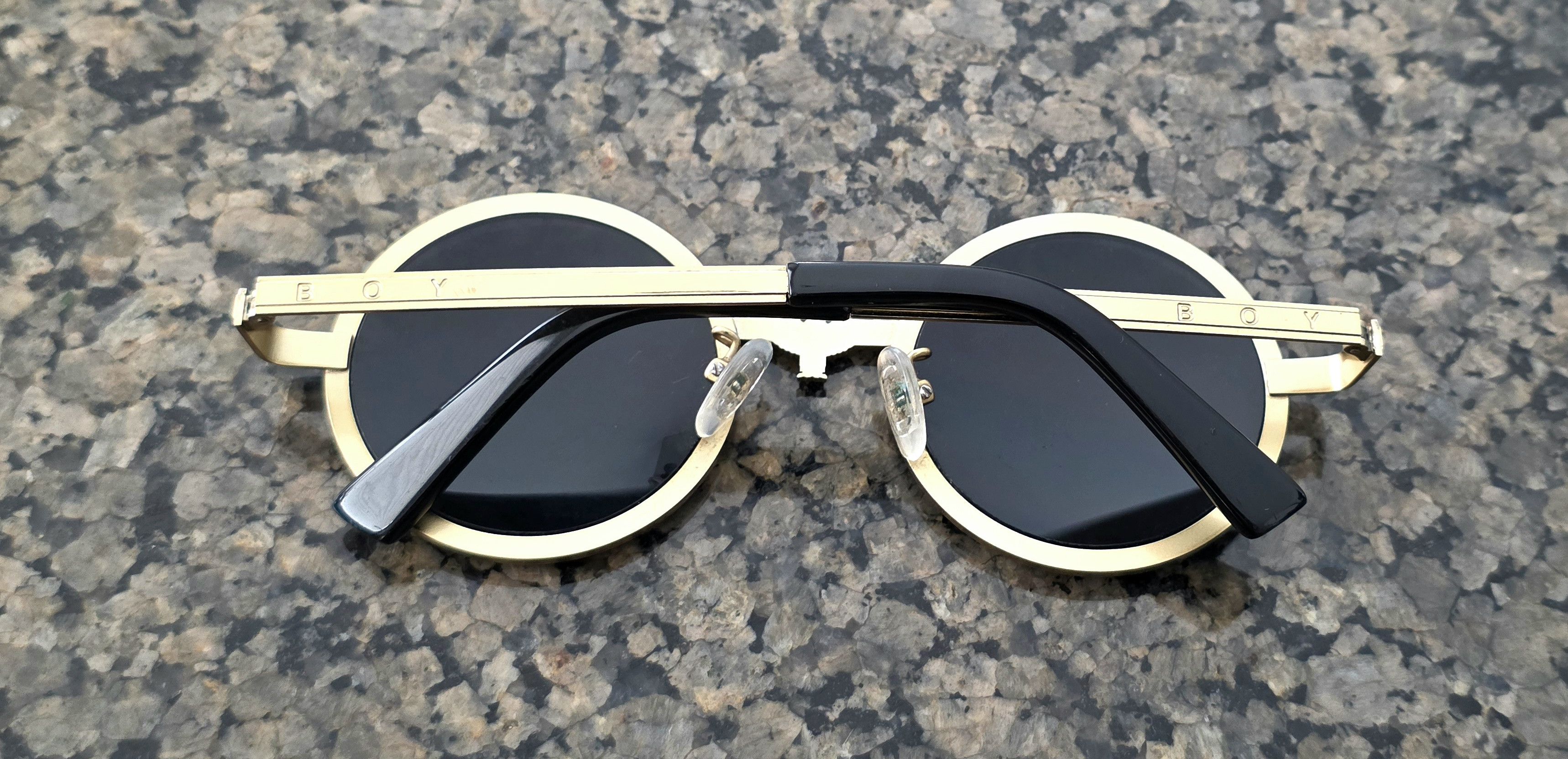 Boy London BOY London Gold Eagle Cyberpunk Lennon Round Sunglasses 80s Size ONE SIZE - 18 Thumbnail