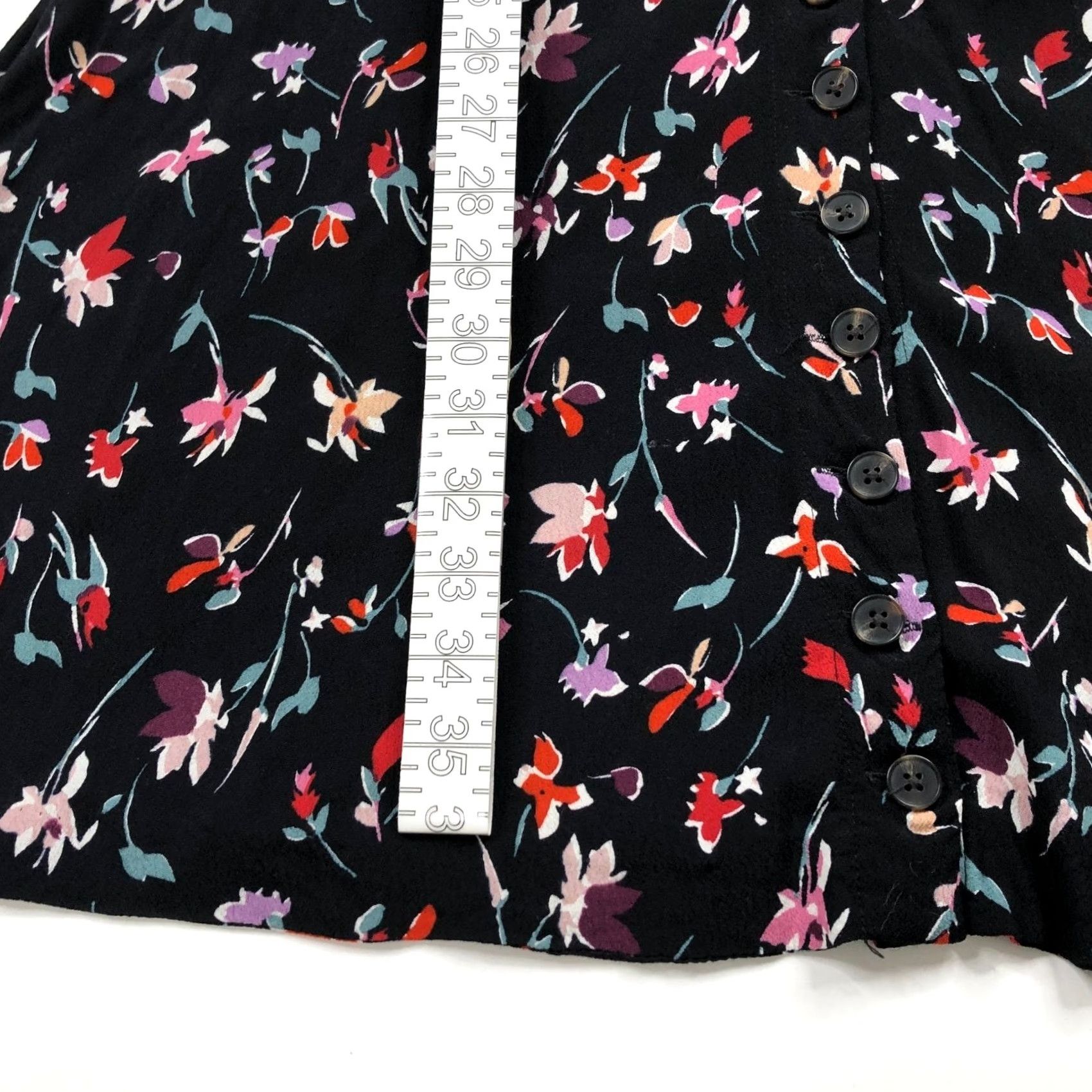 Madewell Madewell 10 A-Line Button Front Mini Dress Women's AL275 Black Size L / US 10 / IT 46 - 7 Thumbnail